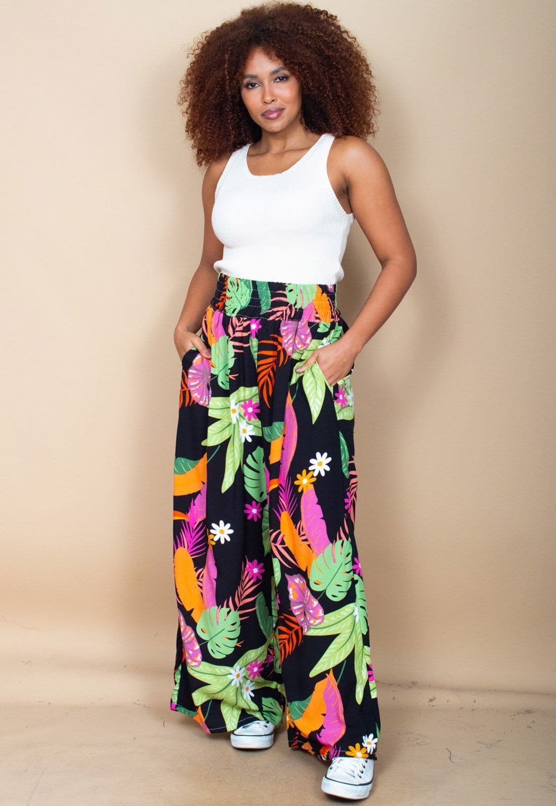 Calça Cabanafree Pantalona Elastic Embaú Estampa Aurora Urbana