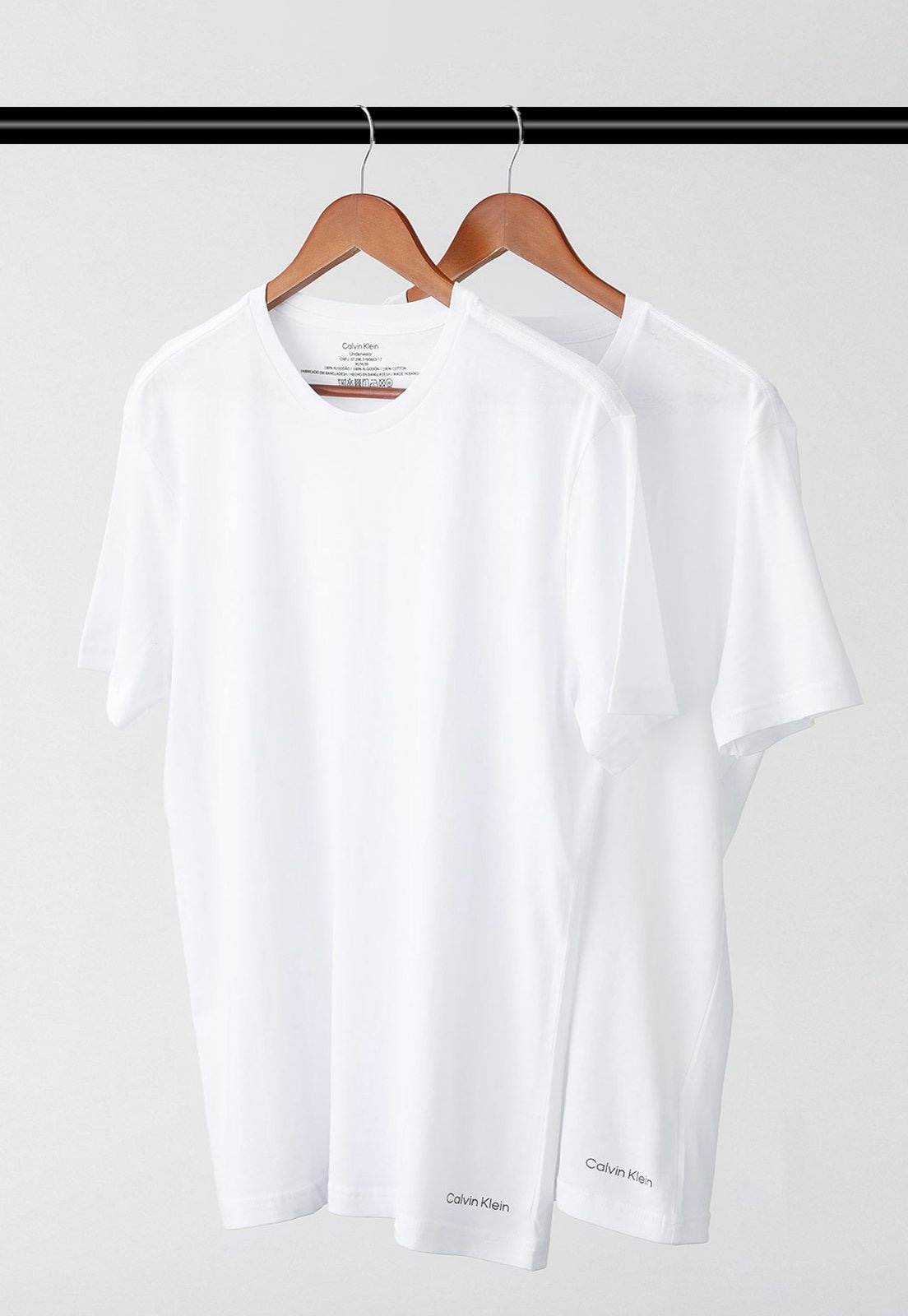Imagem principal Kit 2pçs Camiseta Calvin Klein Underwear Crew Branca Calvin Klein Underwear branco