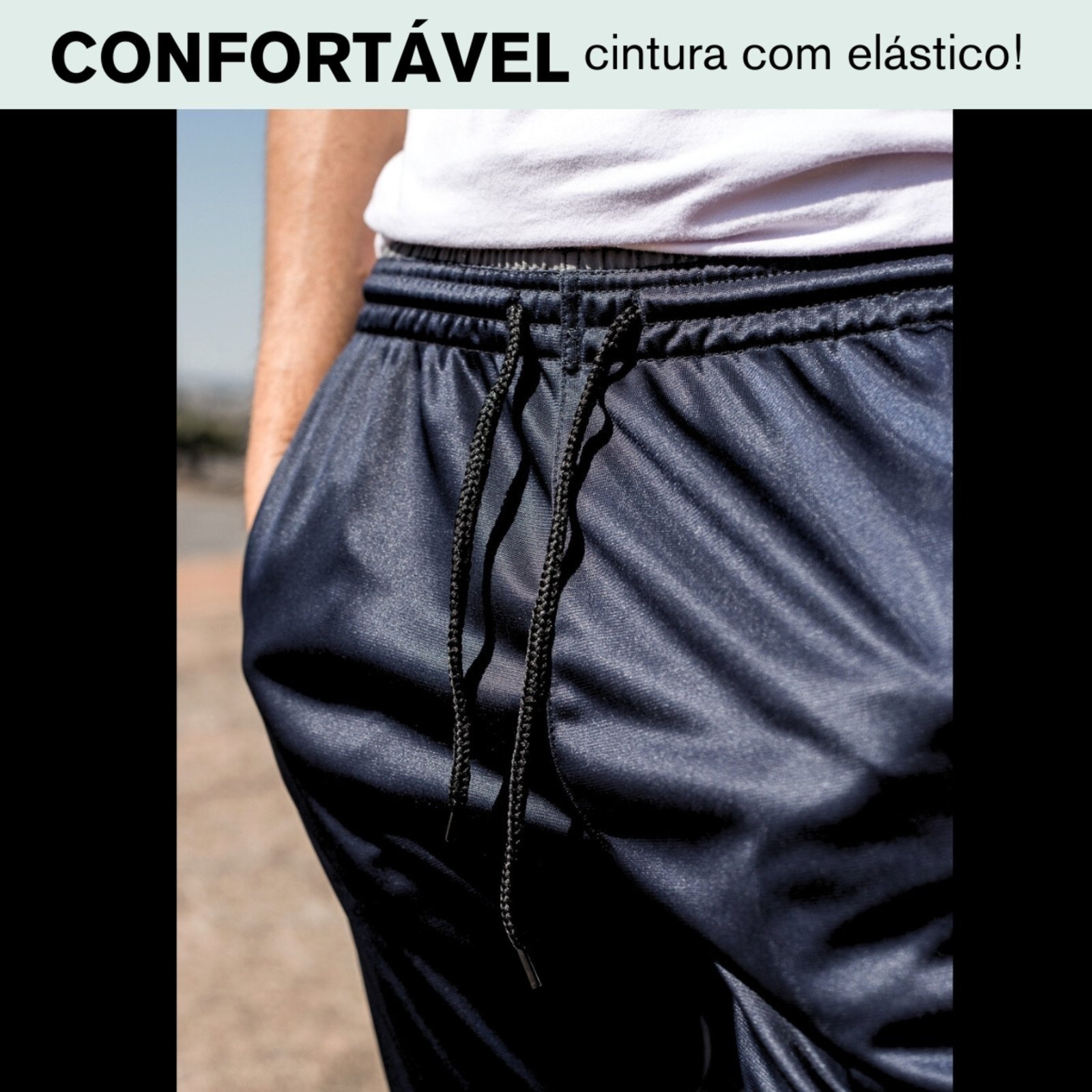 Imagem principal Calça KS Tecido Helanca Slim Premium Academia Estilosa Flanelada KS azul/azul marinho