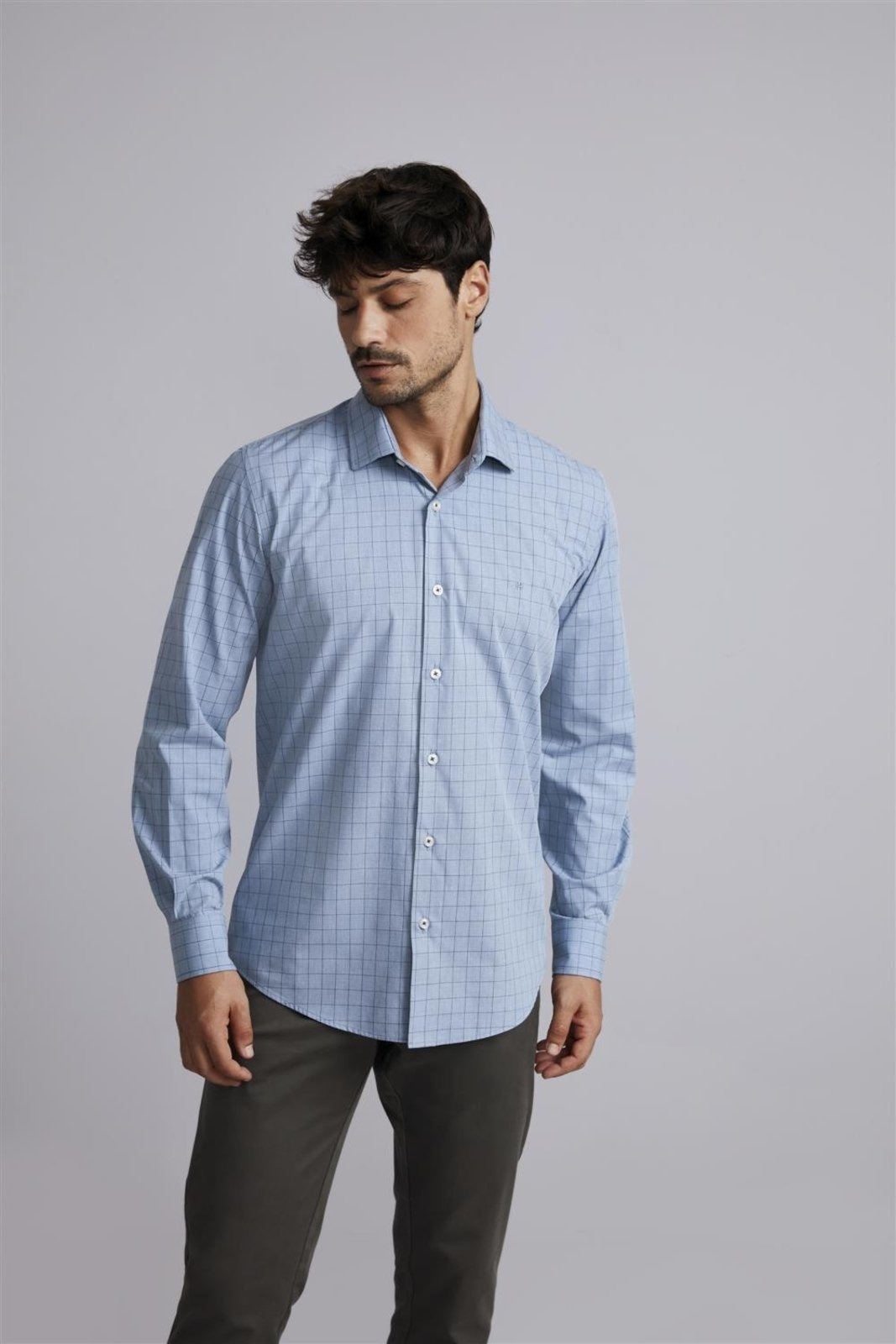 Imagem principal HIGHSTIL Camisa Algodão Egípcio Slim Fit Listrada Claro HIGHSTIL azul
