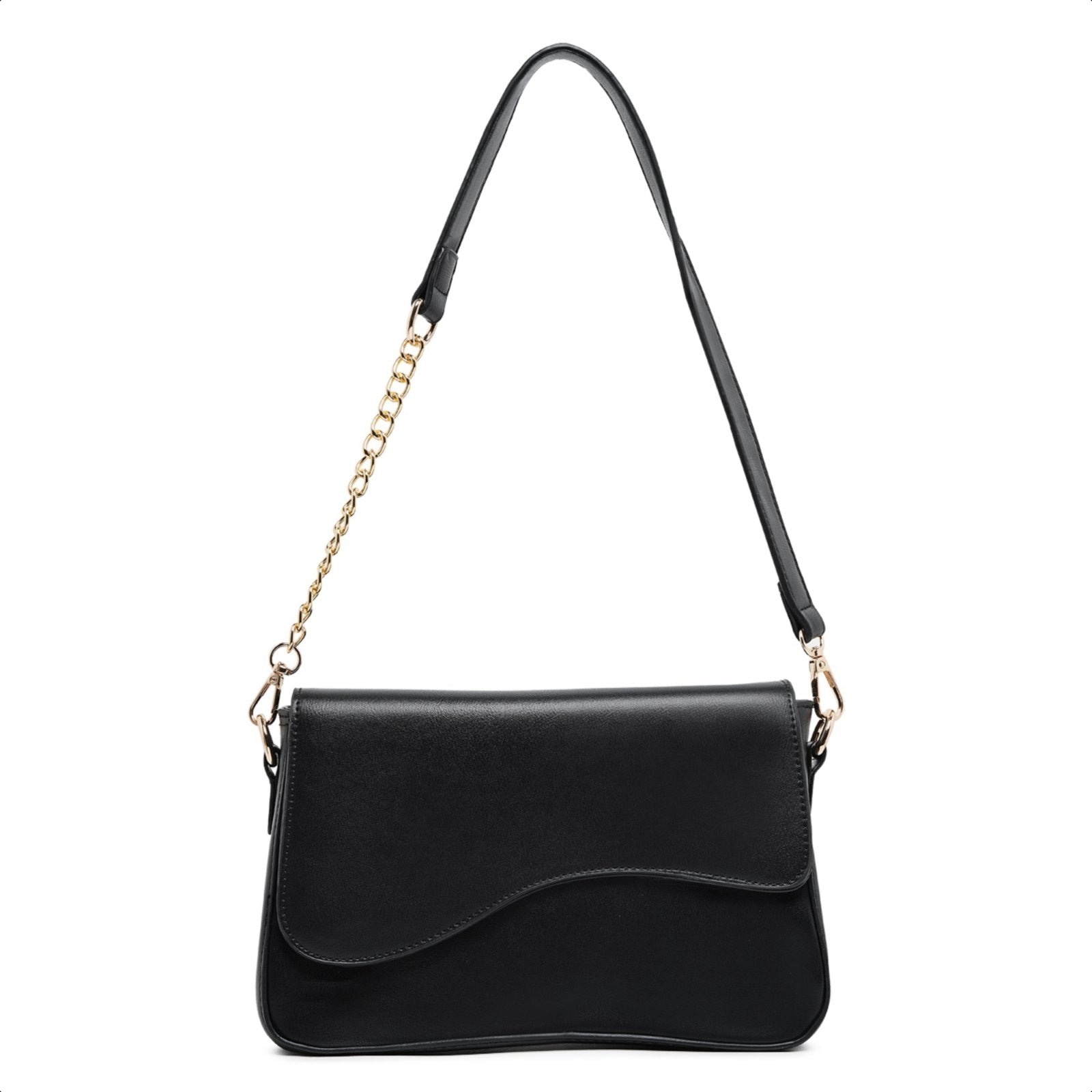 Imagem principal Bolsa Transversal Baguete Tendencia Couro De Ombro Social Pinneri preto