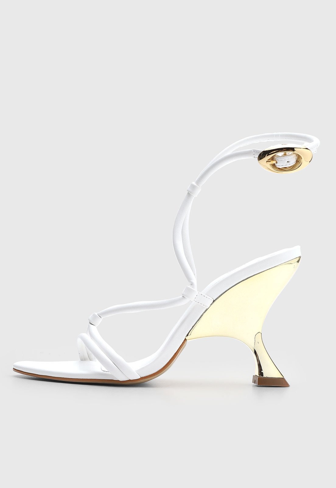 Imagem principal Sandália Feminina Lança Perfume Salto Dourado Lança Perfume branco