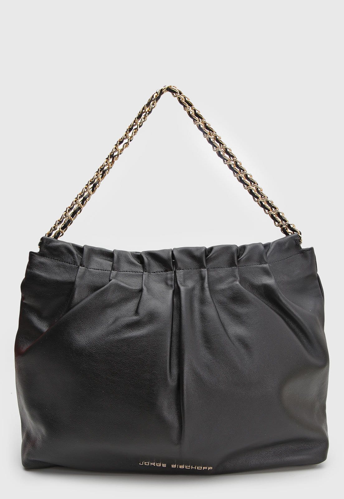 Bolsa Feminina Jorge Bischoff Grande Alça Corrente Preta