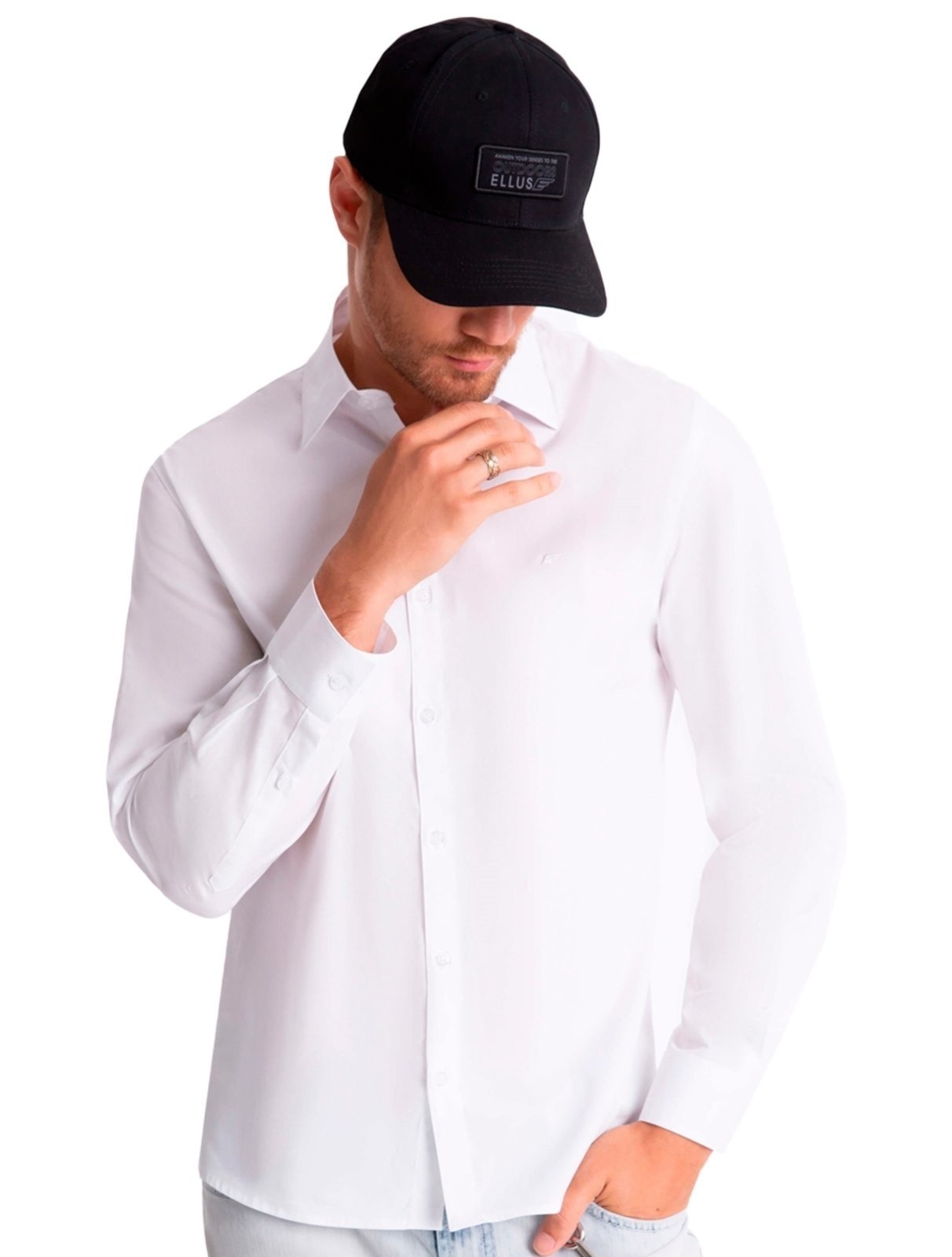 Imagem principal Camisa Ellus Masculina Tricoline LY Slim Italian Branca Ellus branco