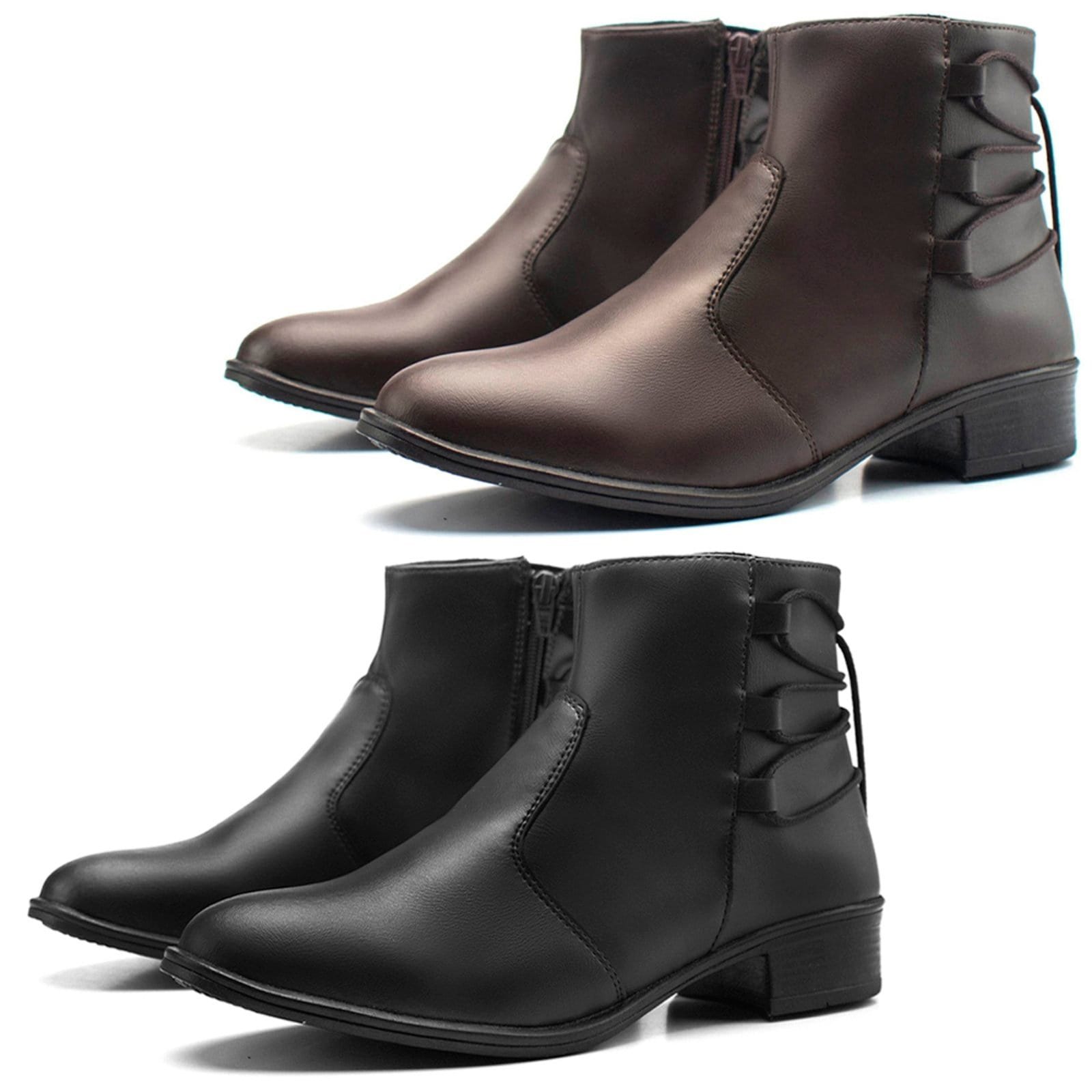 Kit 2 Bota Épico Cano Curto Salto Baixo Com Zíper