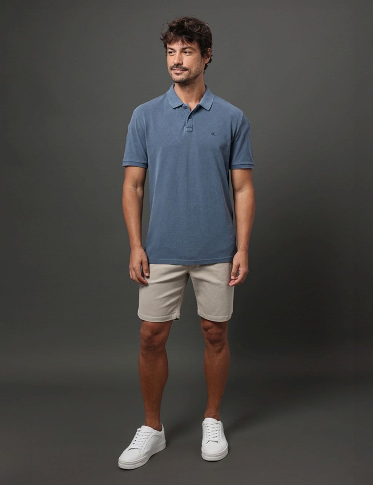 Bermuda Masculina Color Moletom Calvin Klein Jeans - Caqui Claro