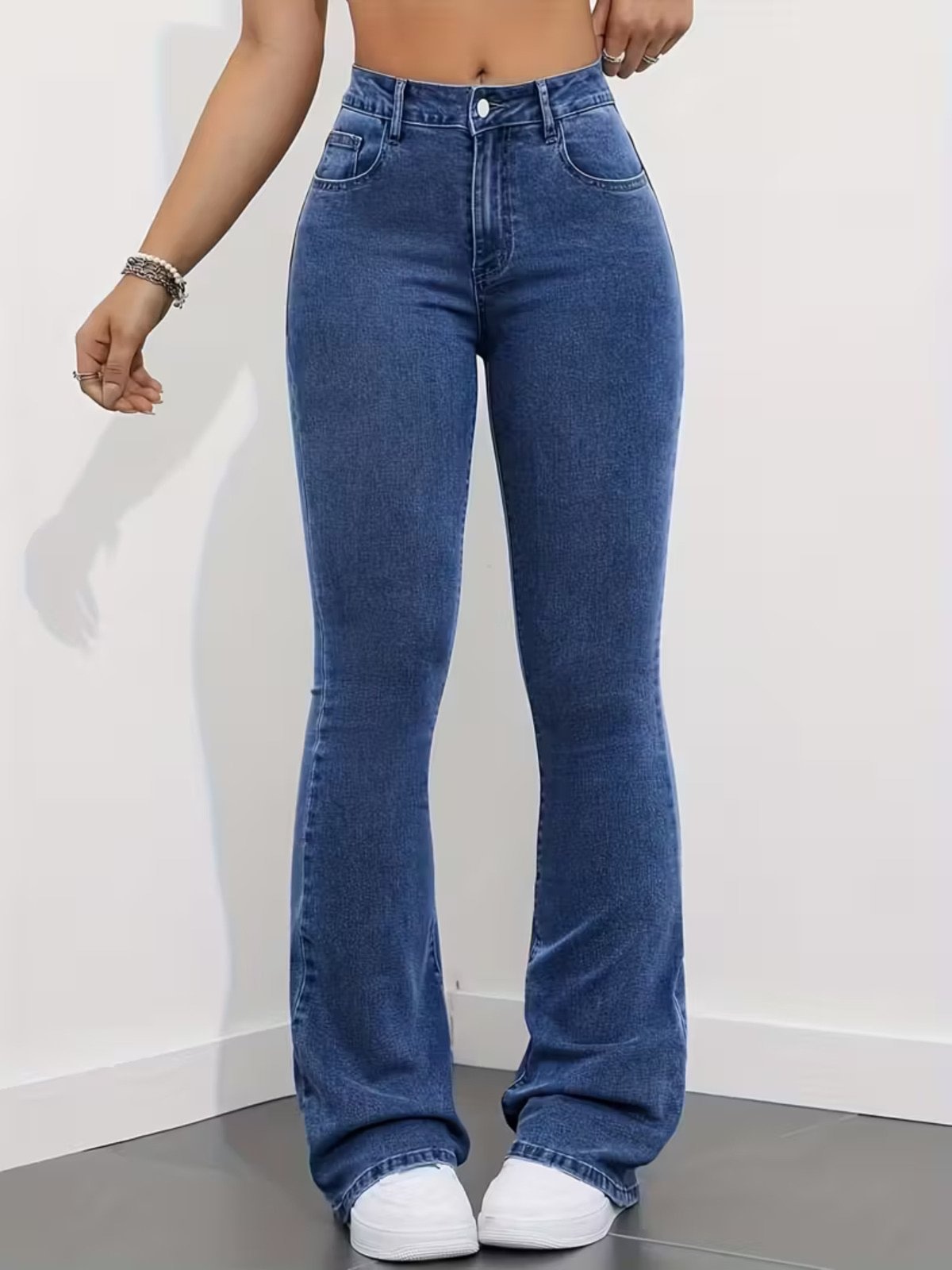 Imagem principal Calça Jeans Feminina Tex Jeans Flare Casual e Delicada Para Seu Dia a Dia Escura TEX JEANS azul