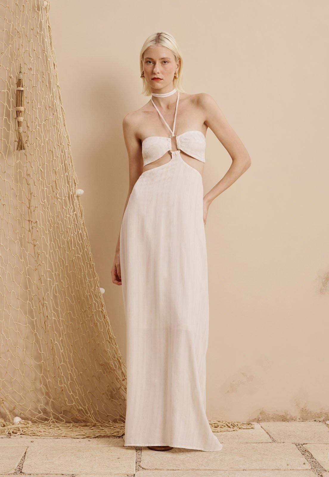 Imagem principal Vestido Recortes Com Passador Boleado CaCay off-white