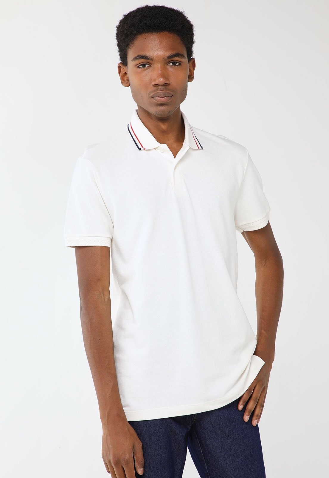 Imagem principal Polo Masculina Aramis Gola Listrada Branca Aramis branco