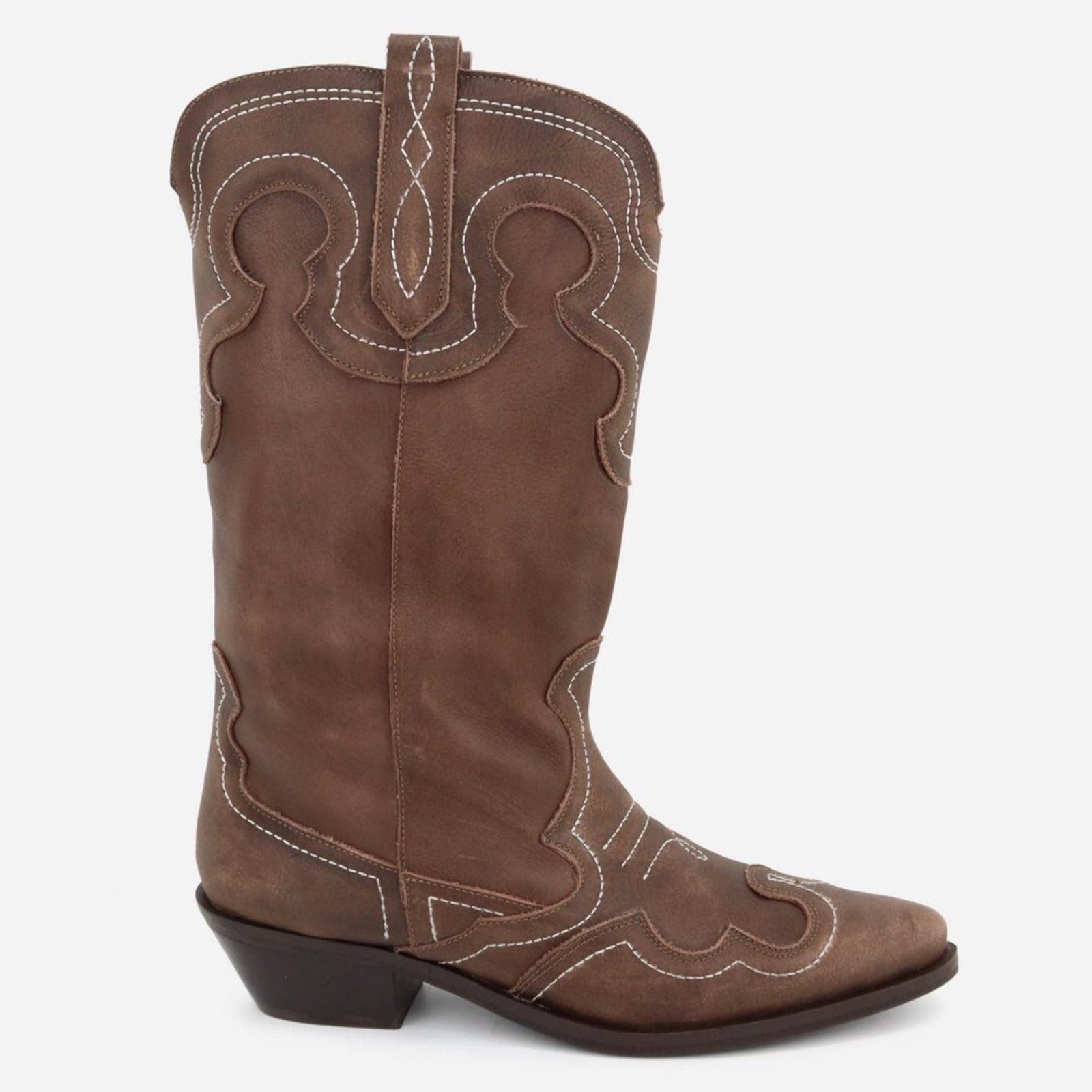 Bota Texana Maria Paula Store Western Feminina Couro Moda Country Bico Fino Cowgirl Vechio