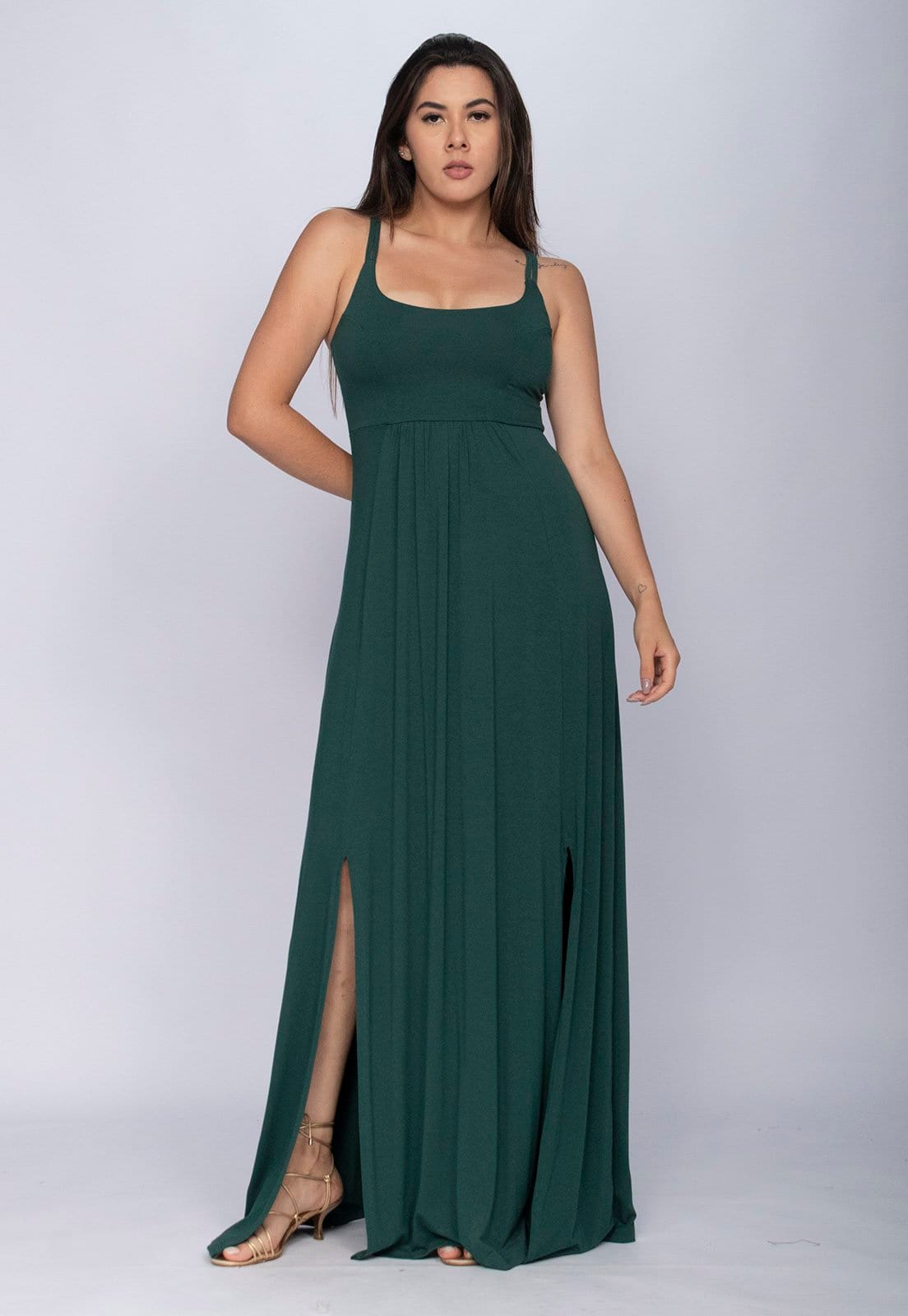 Vestido CabanaFree Longo Jambo Malha Aberturas