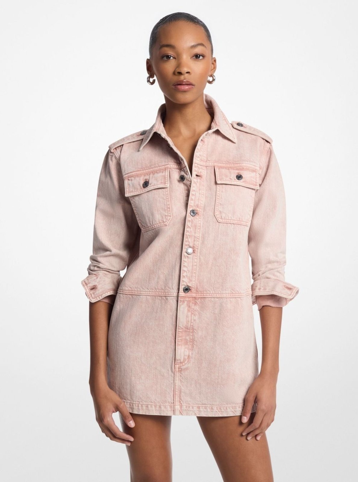 Imagem principal Vestido Camisa Jeans Mini Ms5830h4ln696 Michael Kors rosa