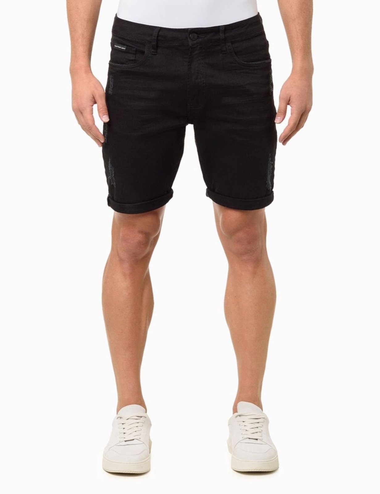 Imagem principal Bermuda de Sarja Masculina Com Stretch e Barra a Fio Calvin Klein Jeans Calvin Klein Jeans preto