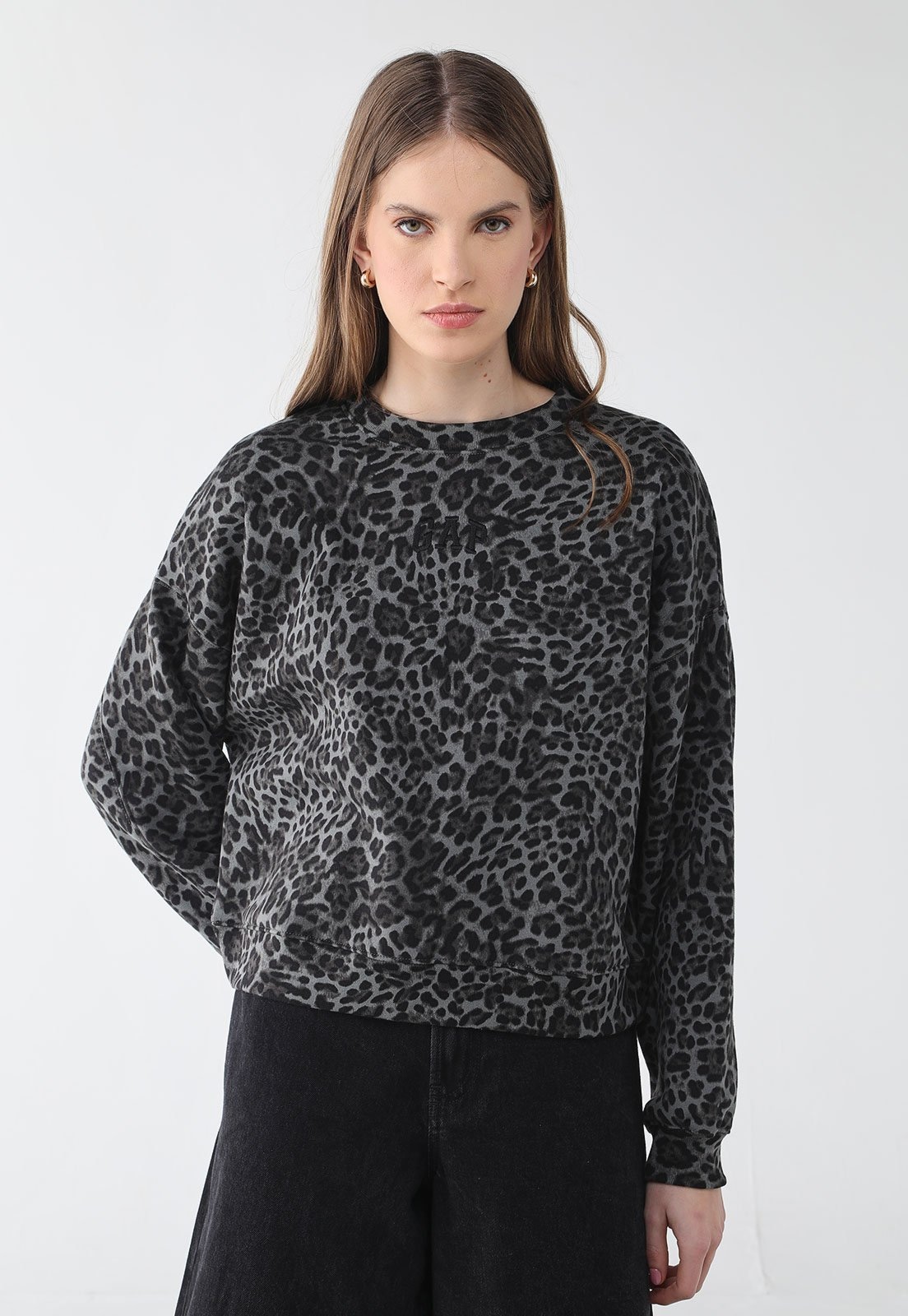 Imagem principal Blusa de Moletom Feminina GAP Animal Print GAP grafite