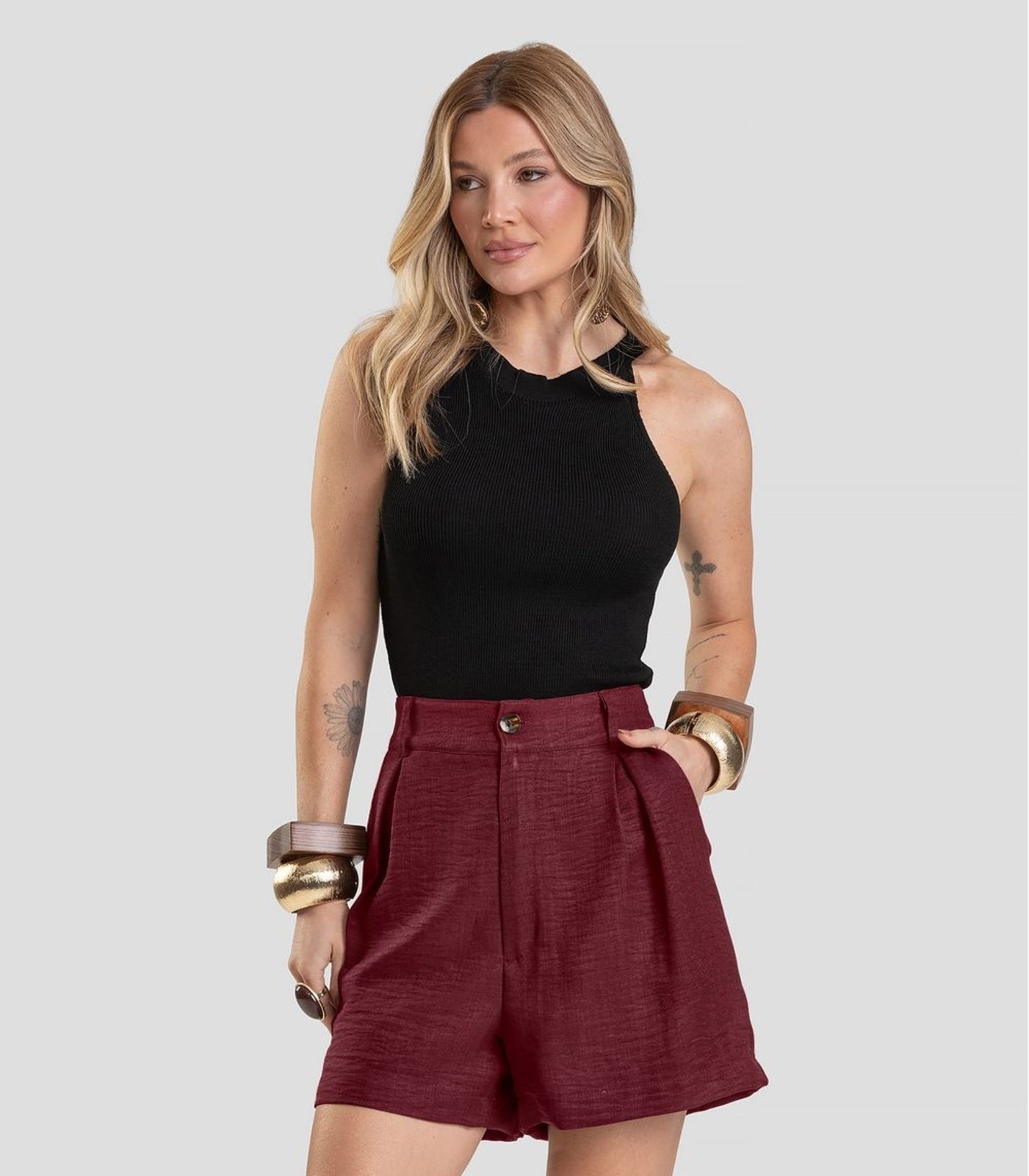 Imagem principal Shorts Feminino em Tecido Dianna Dianna vermelho