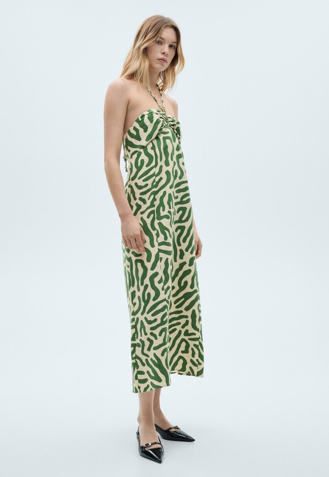 Imagem principal Vestido Frente Única Mango Midi Cactus Off-White Mango off-white white