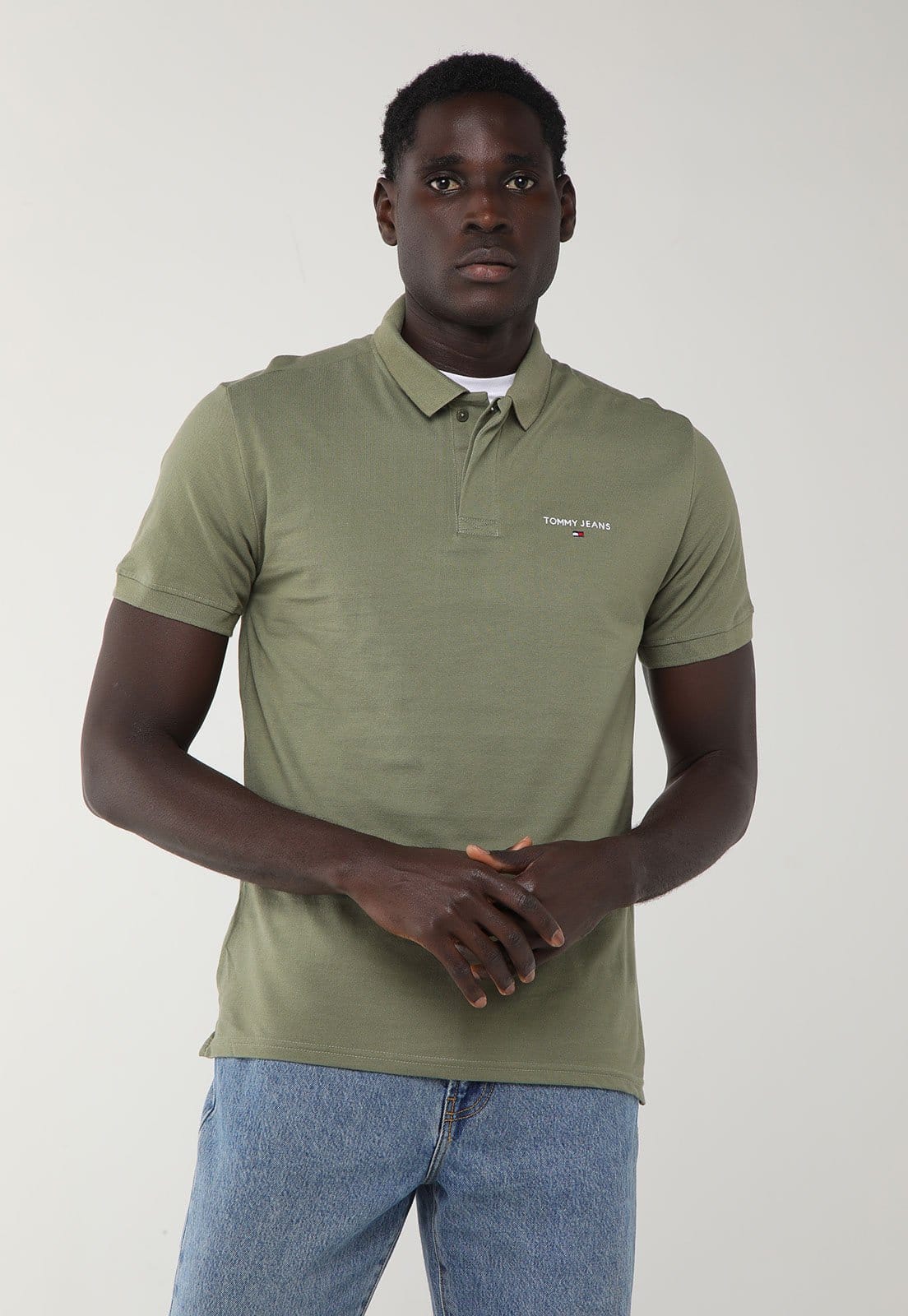 Camisa Polo Masculina Tommy Jeans TJM REG DNA Graphic Oliva