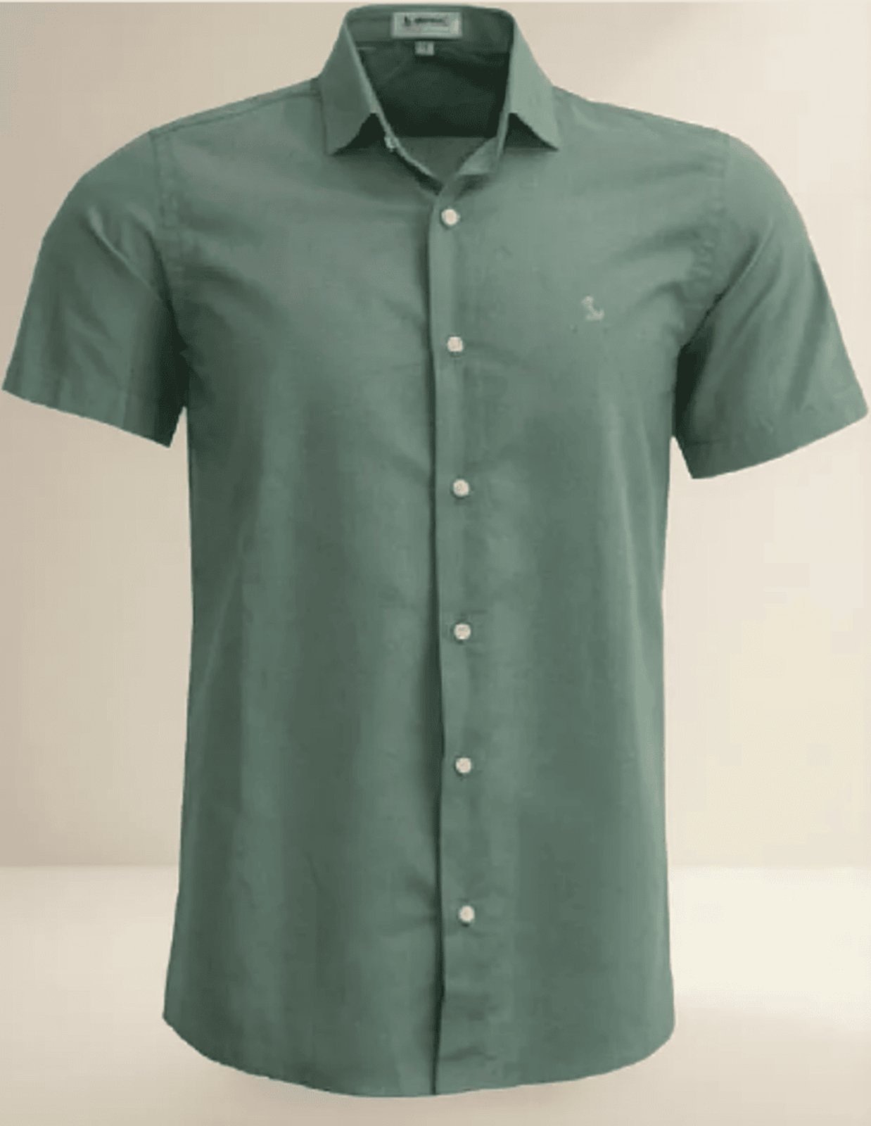 Imagem principal Camisa Social Amil Comfort Ready Misto Com Linho Manga Curta Luxo Militar Amil verde militar