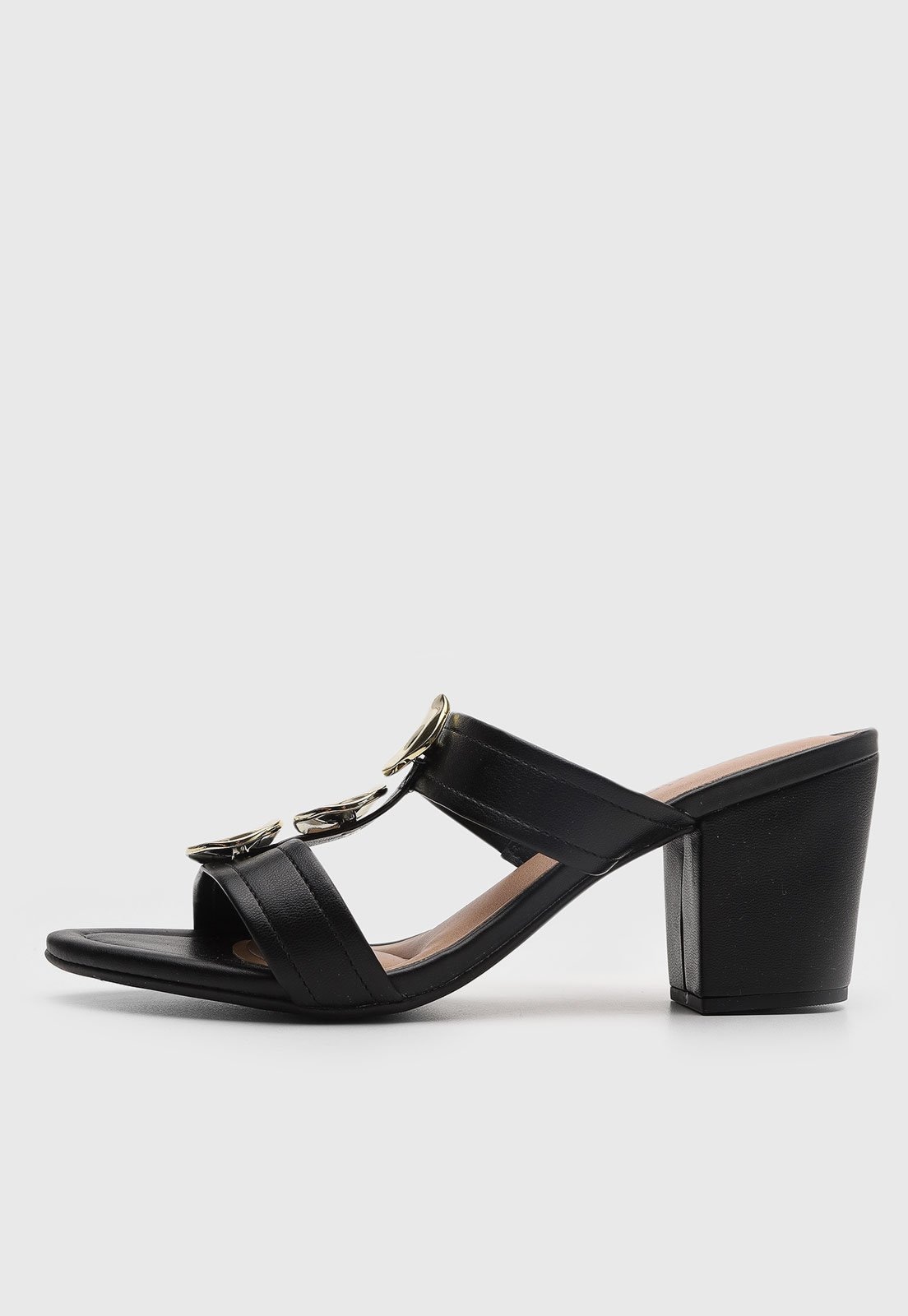 Imagem principal Sandália Feminina Beira Rio Salto Grosso Corrente Preta BEIRA RIO preto