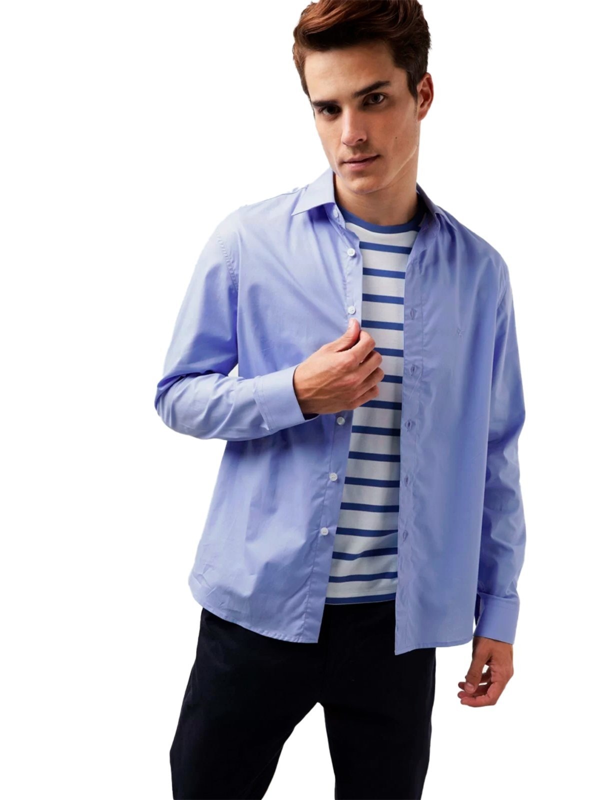 Imagem principal Camisa Ellus Masculina Tricoline LY Slim Italian Ellus azul