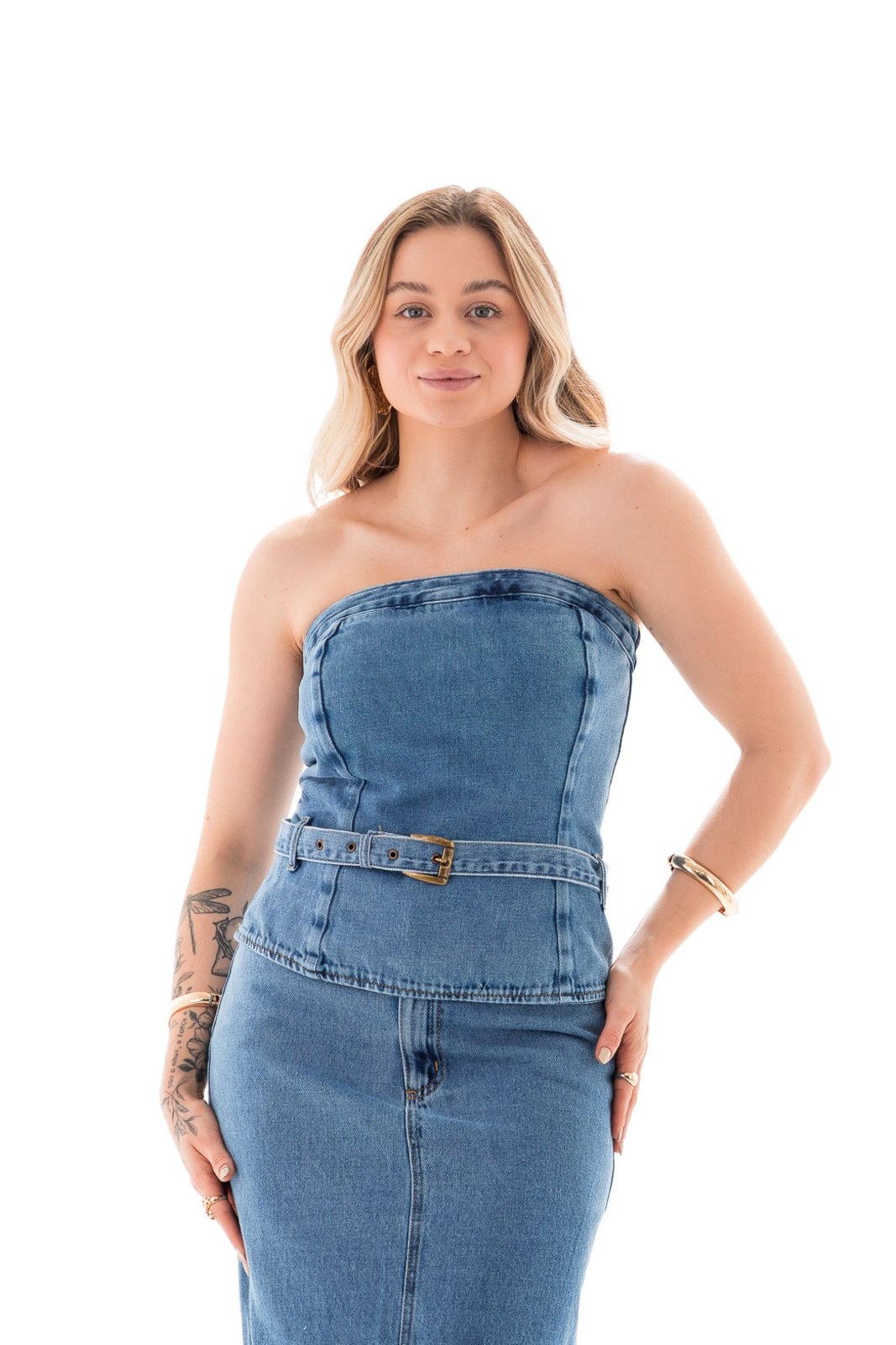 Imagem principal Top Corset Feminino Arauto Com Cinto ARAUTO JEANS azul/jeans