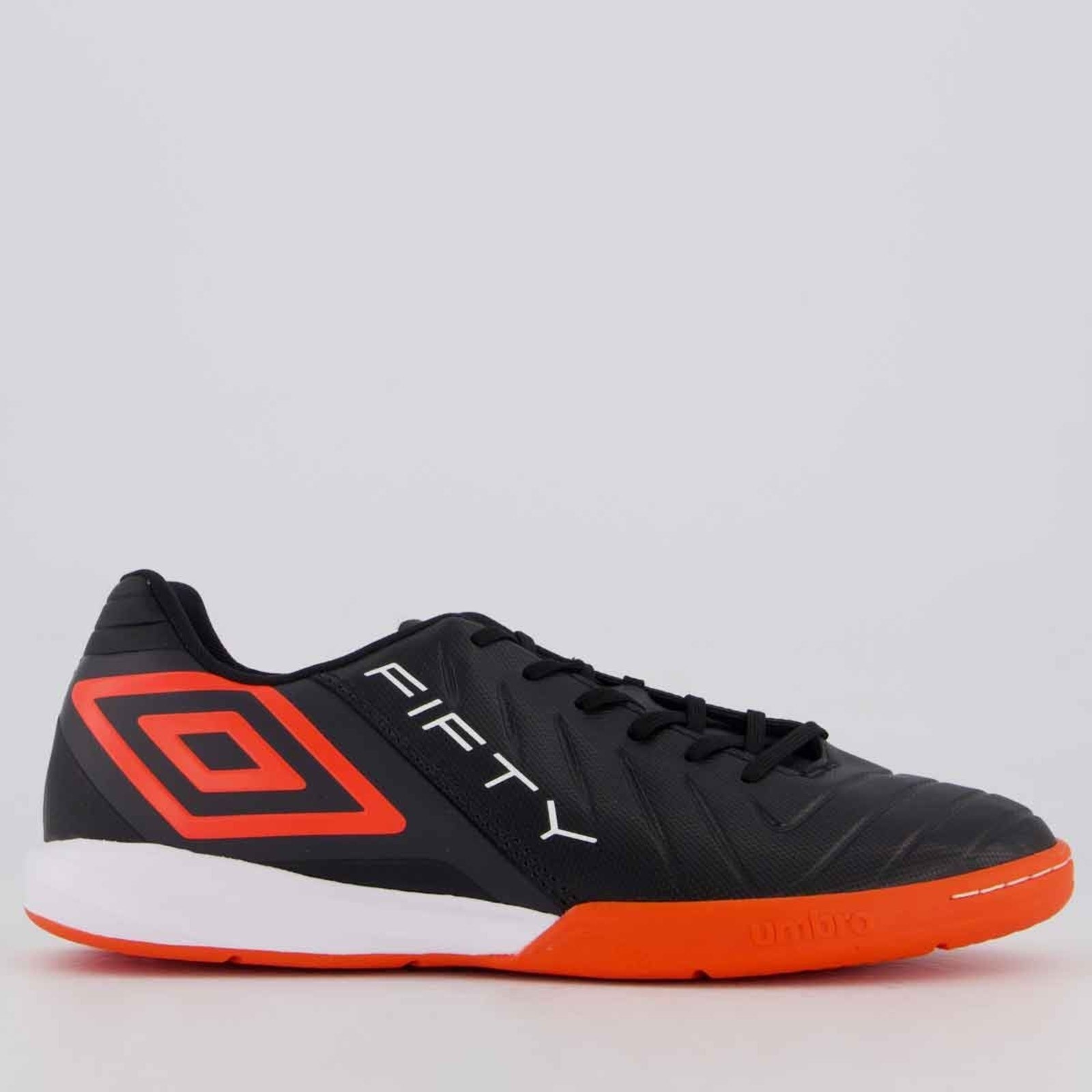 Imagem principal Chuteira Umbro Fifty VI Futsal Preta e Coral Umbro preto coral