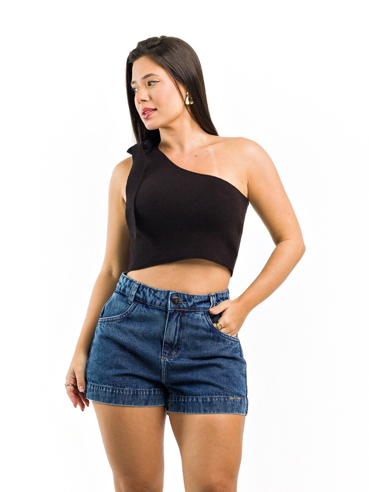 Imagem principal Short Curto Restrito Jeans Sem Elastano Restrito Jeans azul