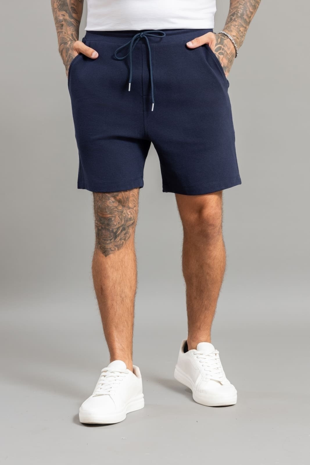 Imagem principal Bermuda Moletom Masculina Canelada com Poliéster e Cordão Marinho Dialogo Jeans azul/azul marinho