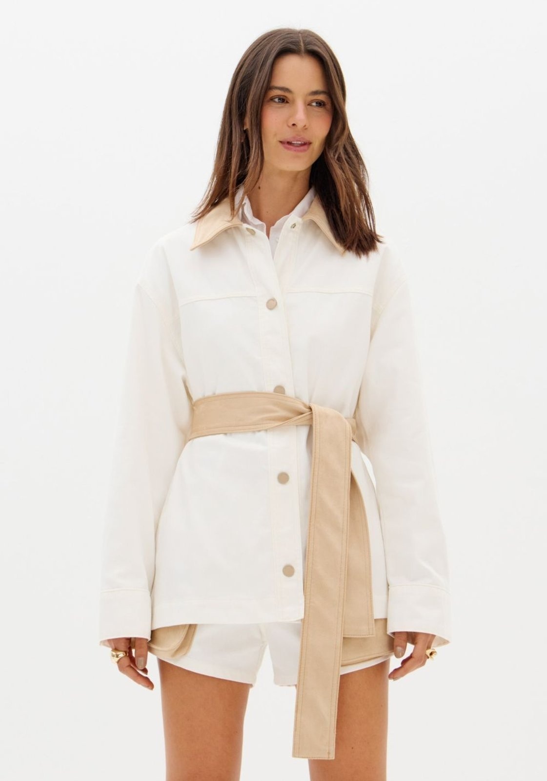 Imagem principal Parka Sarja Bicolor Com Faixa My Favorite Things branco