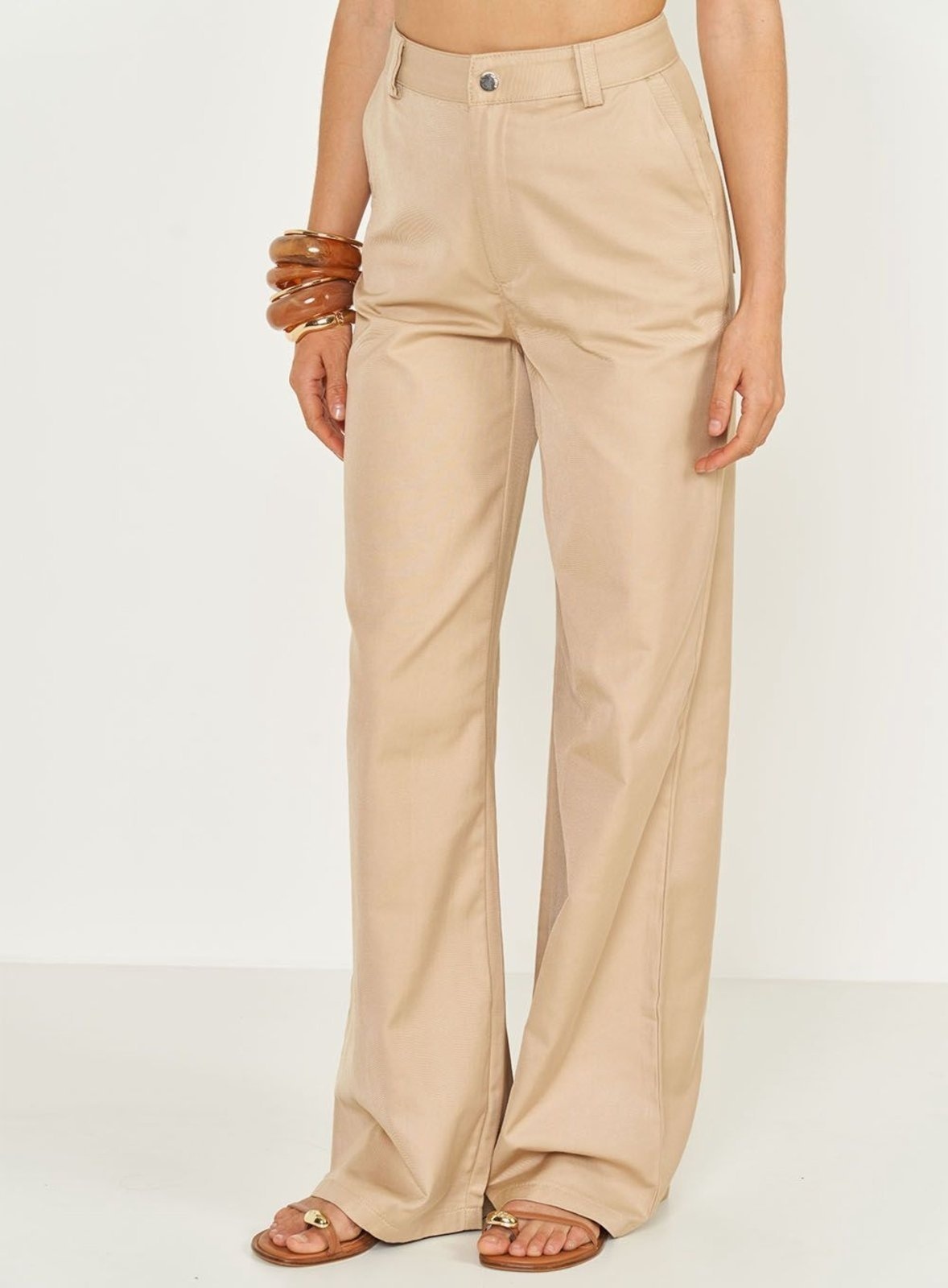 Imagem principal Calça Ampla Alfaiataria Joana Colcci Flavo Colcci bege