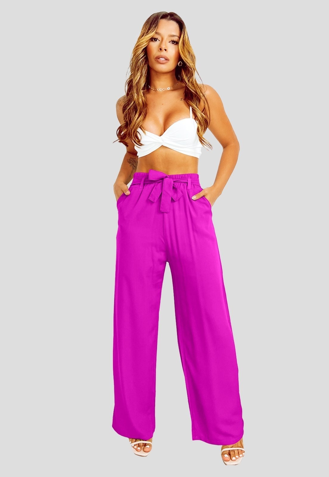 Imagem principal Calça Clochard Pantalona Malha Viscose NSTORE Moda Verão NSTORE lilás