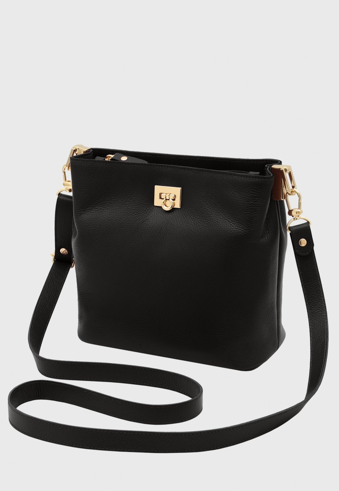 Imagem principal Bolsa Transversal Couro Mariart Juá Preta Mariart preto