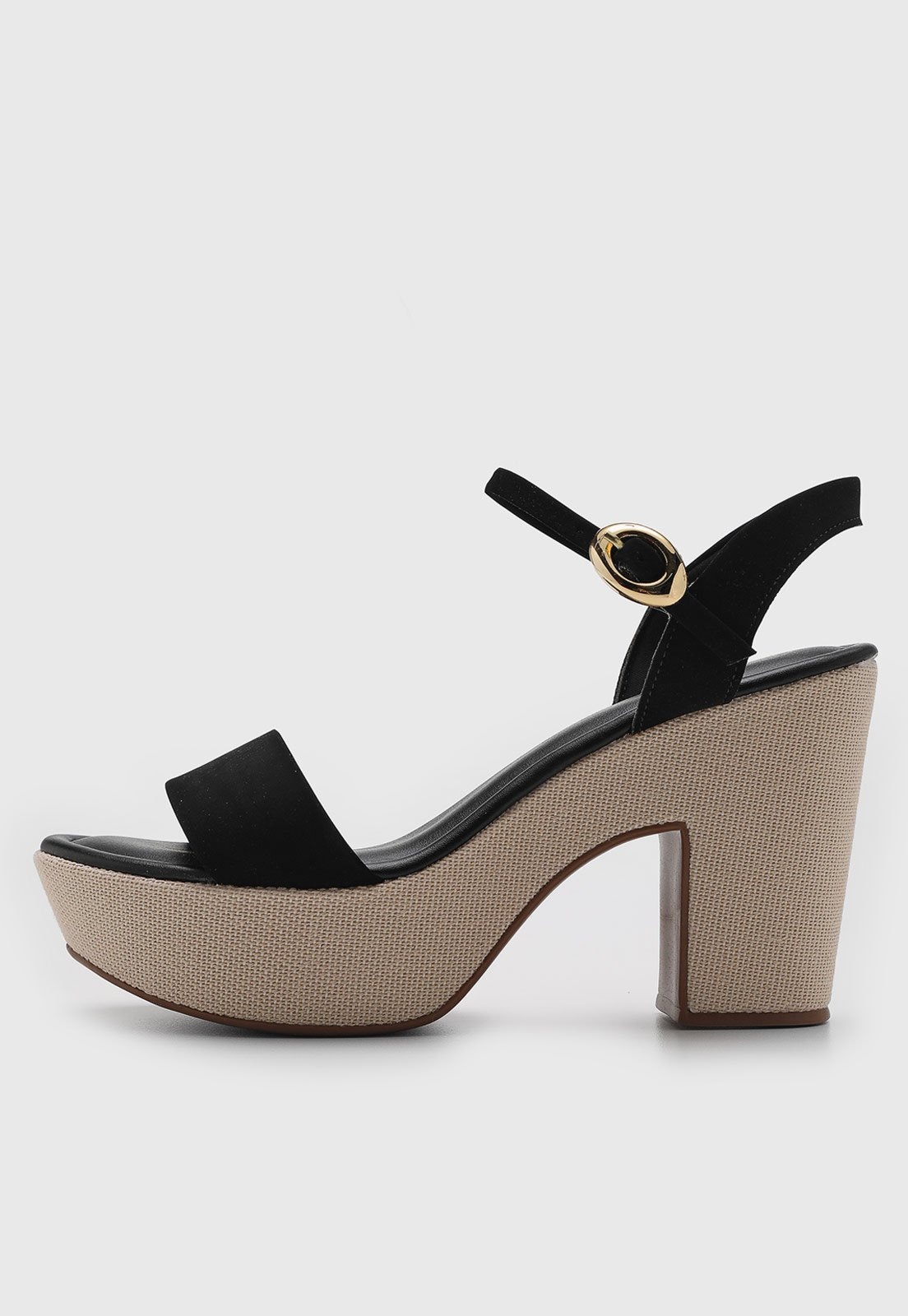 Imagem principal Sandália Alta Feminino cê Salto Bloco Preta BEBECÊ preto