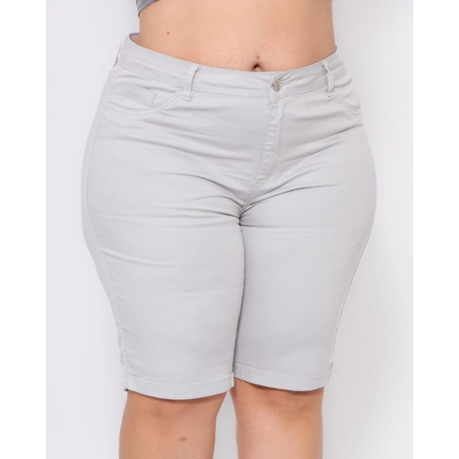 Imagem principal Bermuda Feminina Jeans Loka Plus Size Joana Jeans Loka cinza