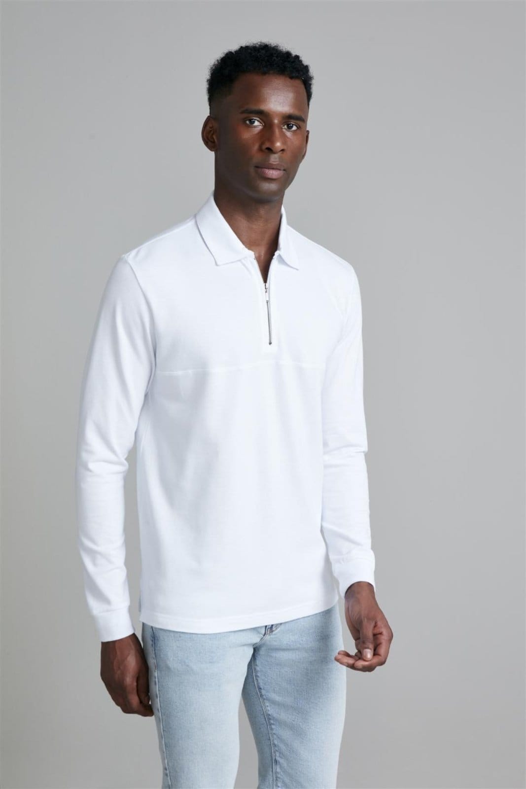 HIGHSTIL Camisa Polo Manga Longa com Zíper Piquet Comfort