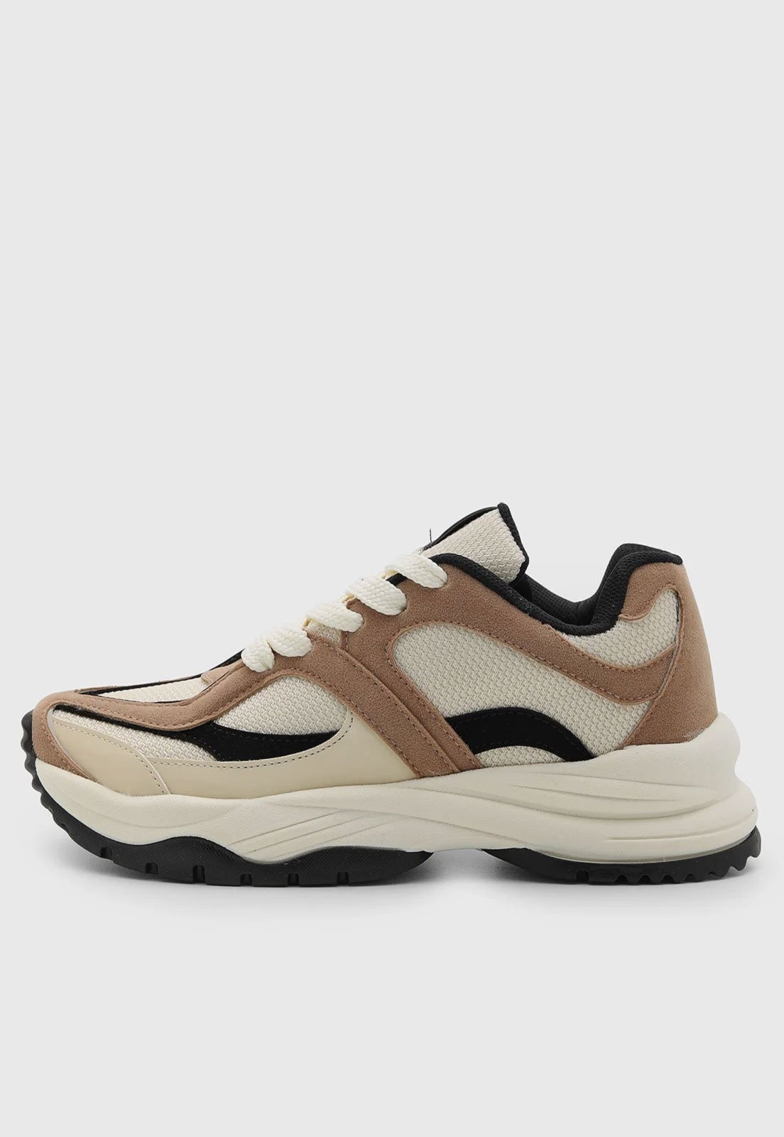 Imagem principal Tênis Feminino Santa Lolla Chunky Cadarço Bege/Off-White/Preto Santa Lolla bege white