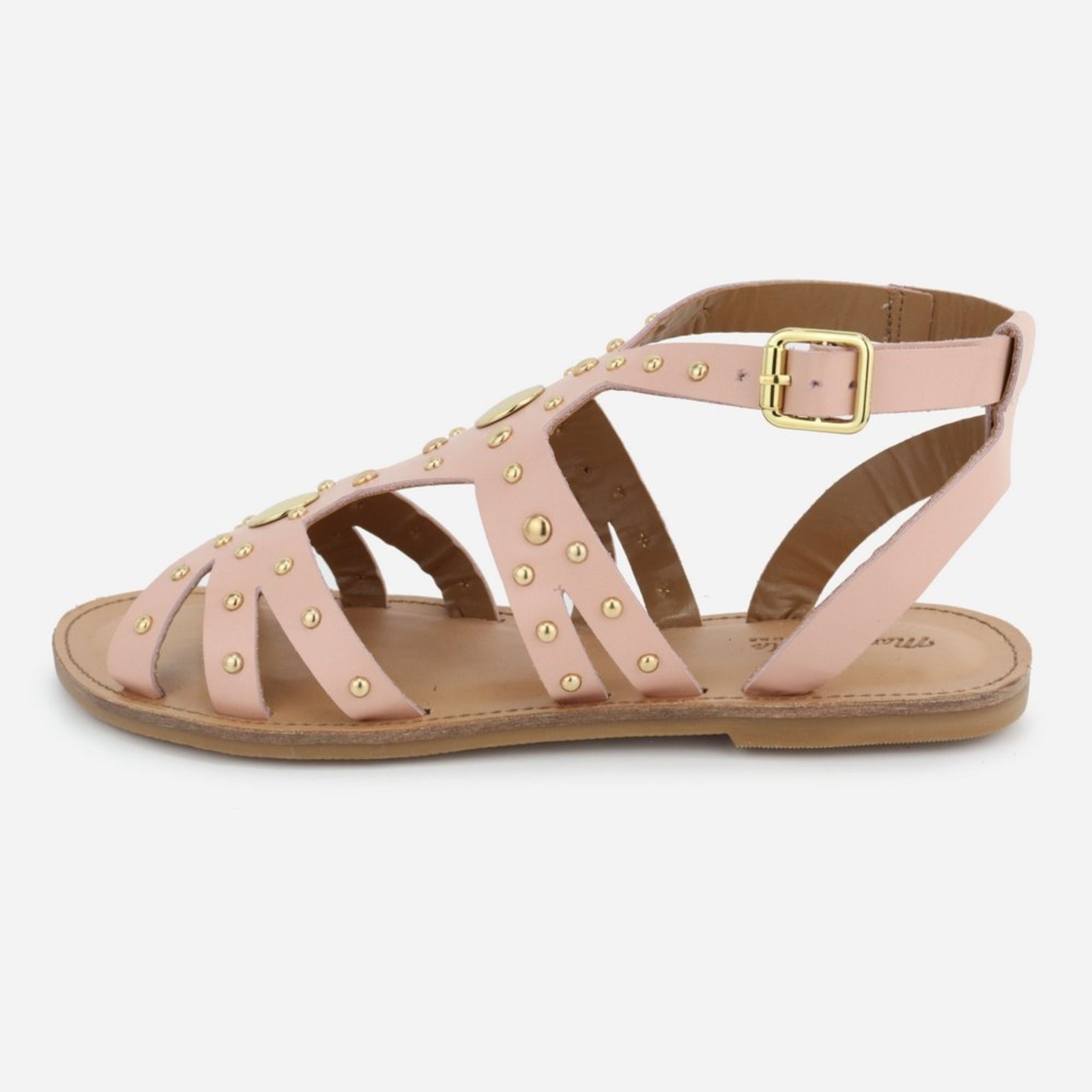 Imagem principal Sandália Pedraria Conforto Palminha Maria Paula Couro Rasteira MARIA PAULA rosa