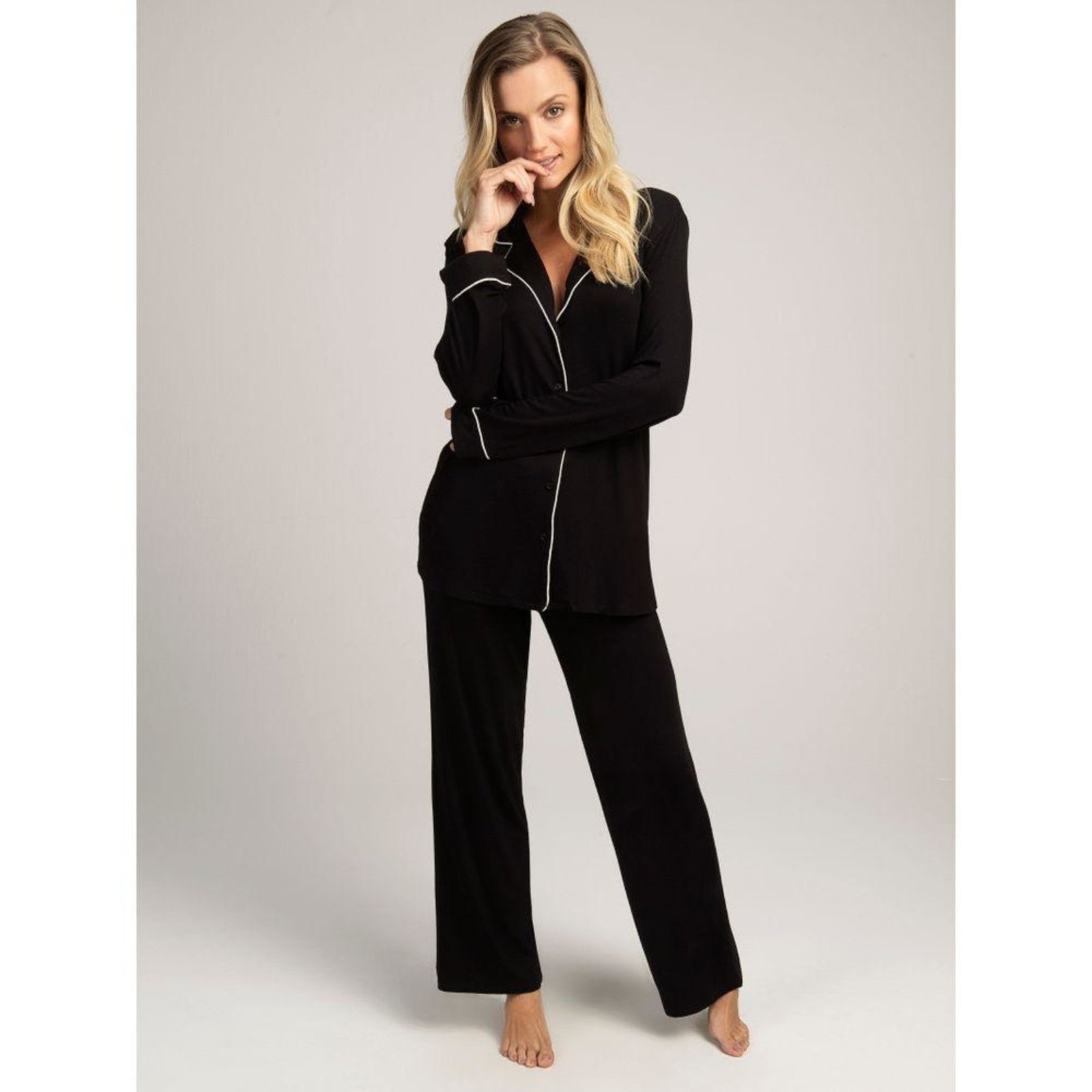 Imagem principal Pijama Longo Manga Longa Visco Classic Loungerie preto