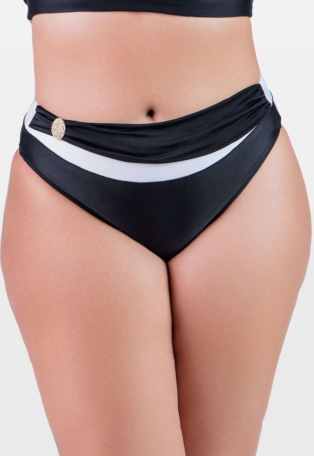 Calcinha Summer Soul Cós Alto Plus Size e Branco