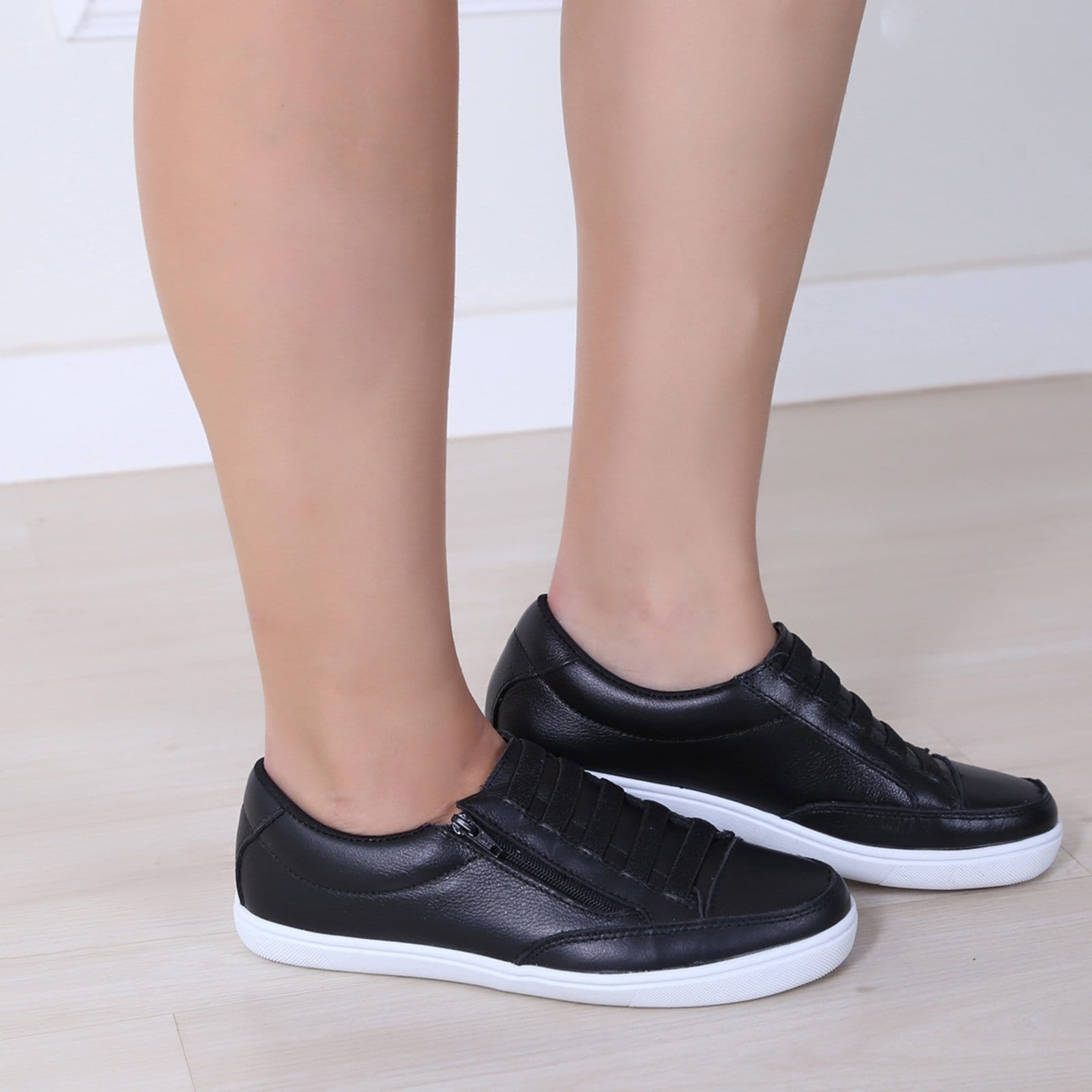 Tênis de Couro Casual Básico Confortável Leve