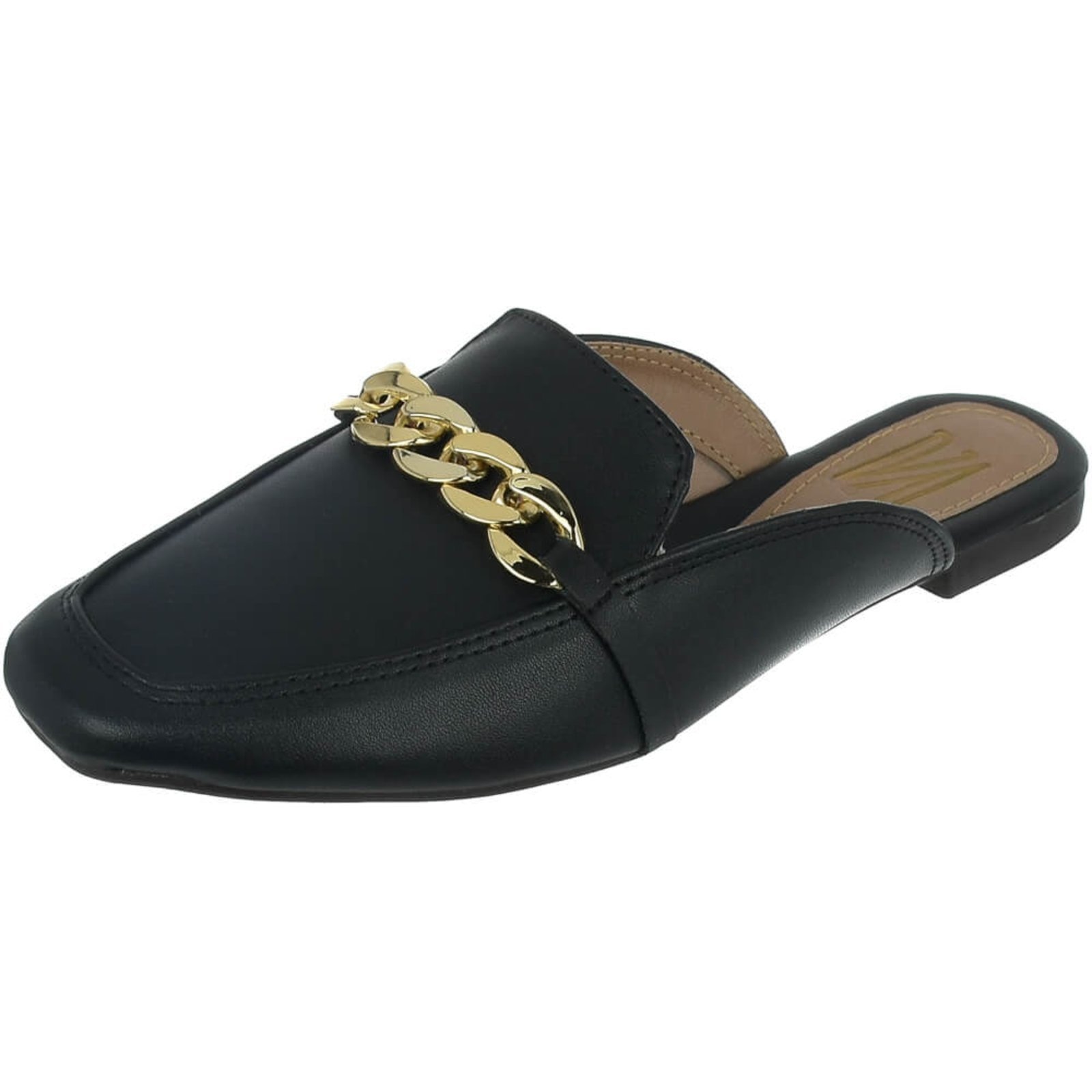 Imagem principal Mule Sapatilha Feminina Bico Quadrado Flat Macio Via Angel 44.03 VIA ANGEL preto