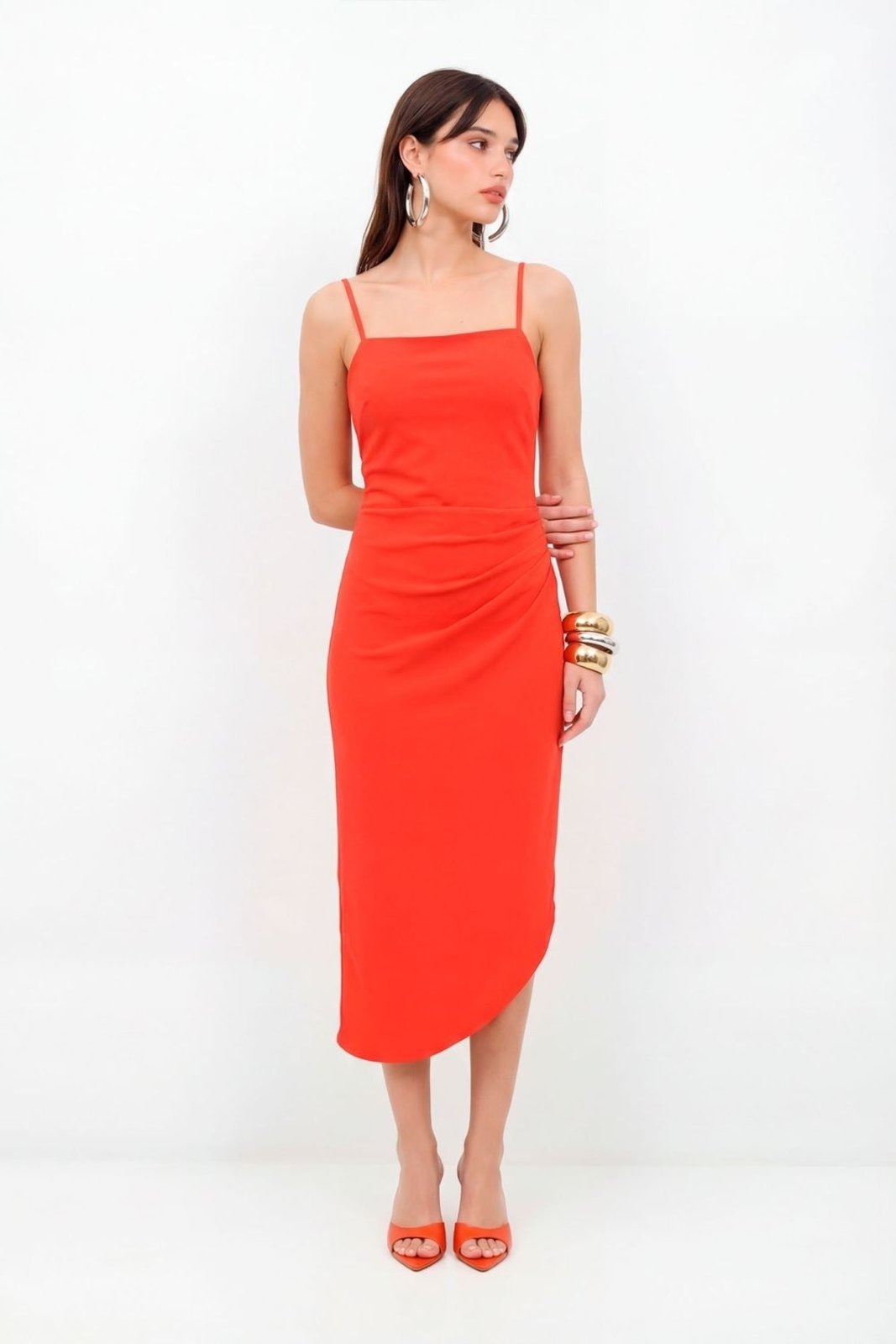 Imagem principal Vestido Barra Assimétrica Feminino Inblanche vermelho