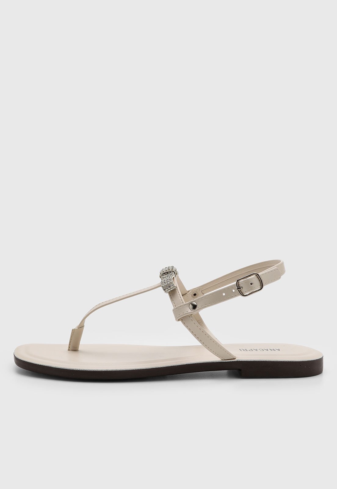 Imagem principal Rasteira Feminina Anacapri Tiras Pedraria Off-White Anacapri off-white white