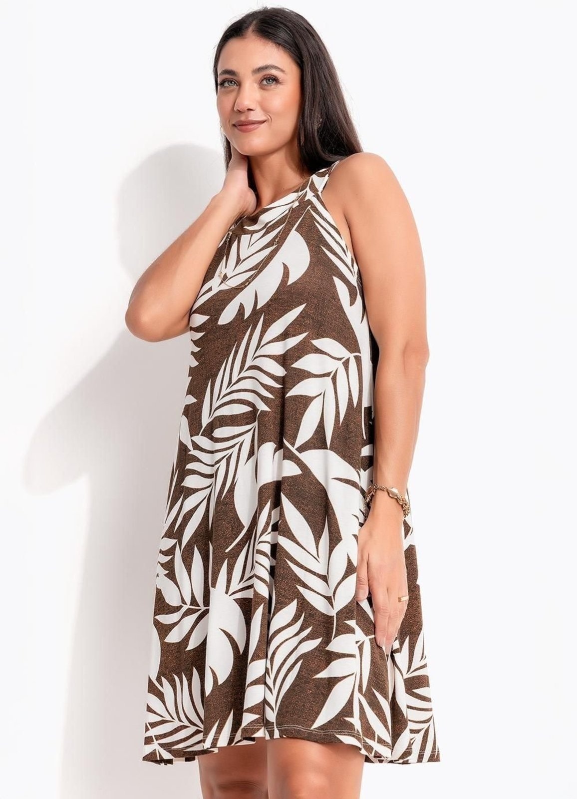 Imagem principal Vestido Quintess Folhagem Verde Quintess marrom verde