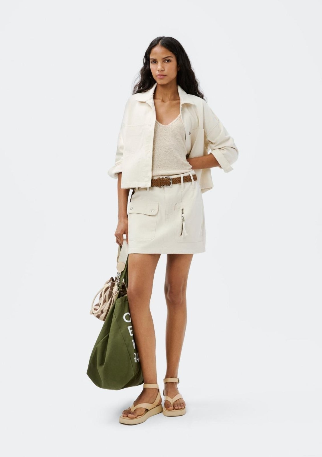 Imagem principal Saia De Sarja Cargo Estonada Hering off-white