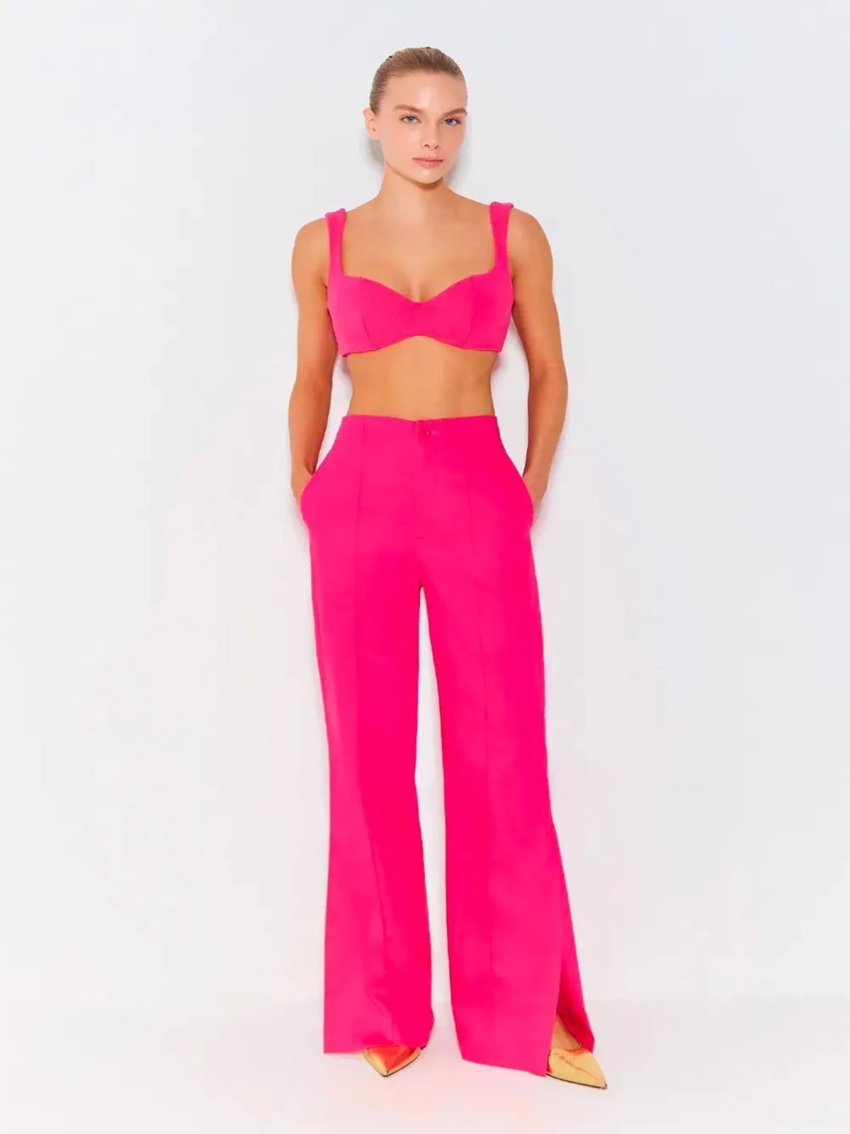 Imagem principal Calça Zen Reta Com Abertura Lateral ZEN rosa