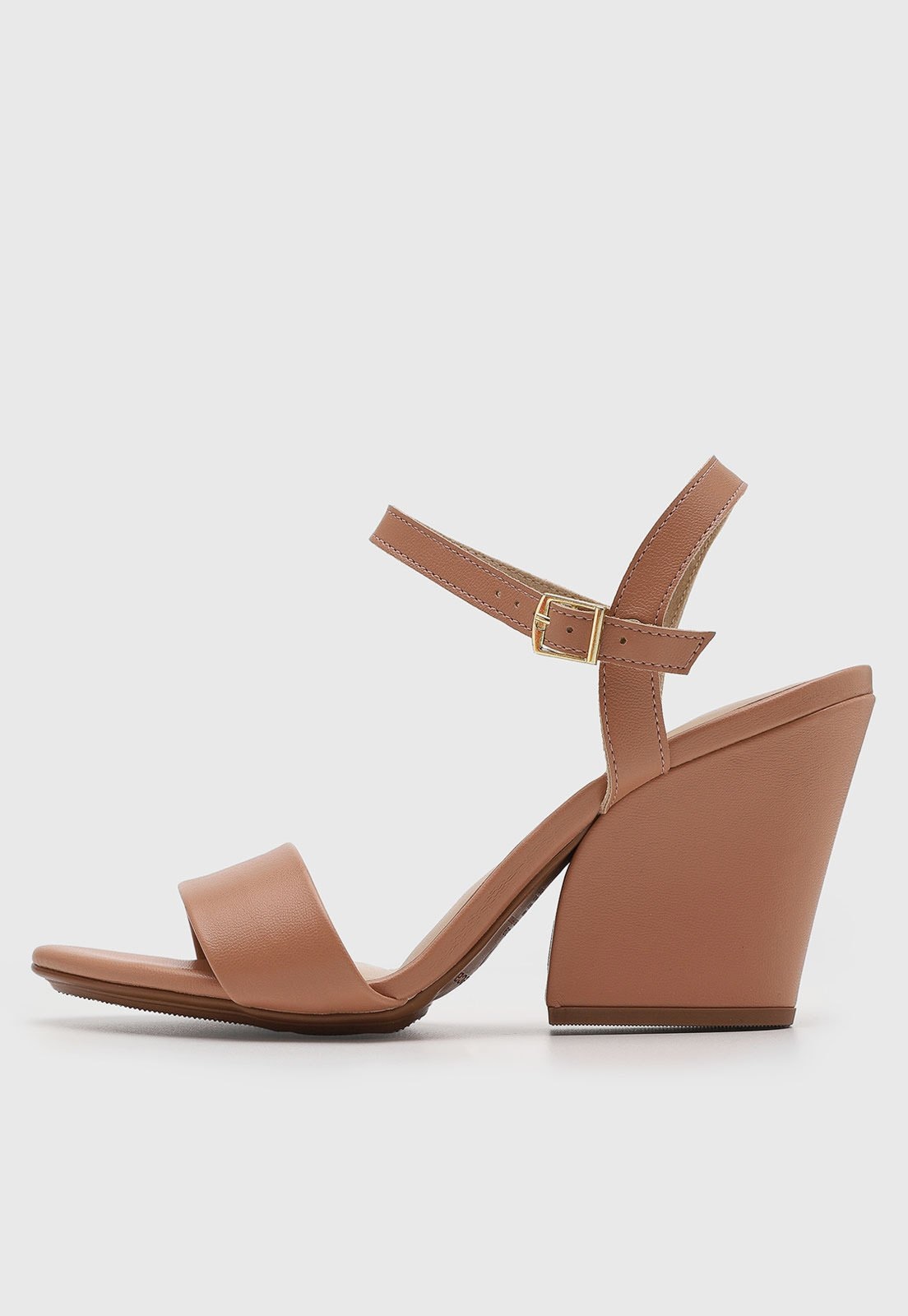 Imagem principal Sandália Feminina Moleca Salto Bloco Fivela MOLECA nude