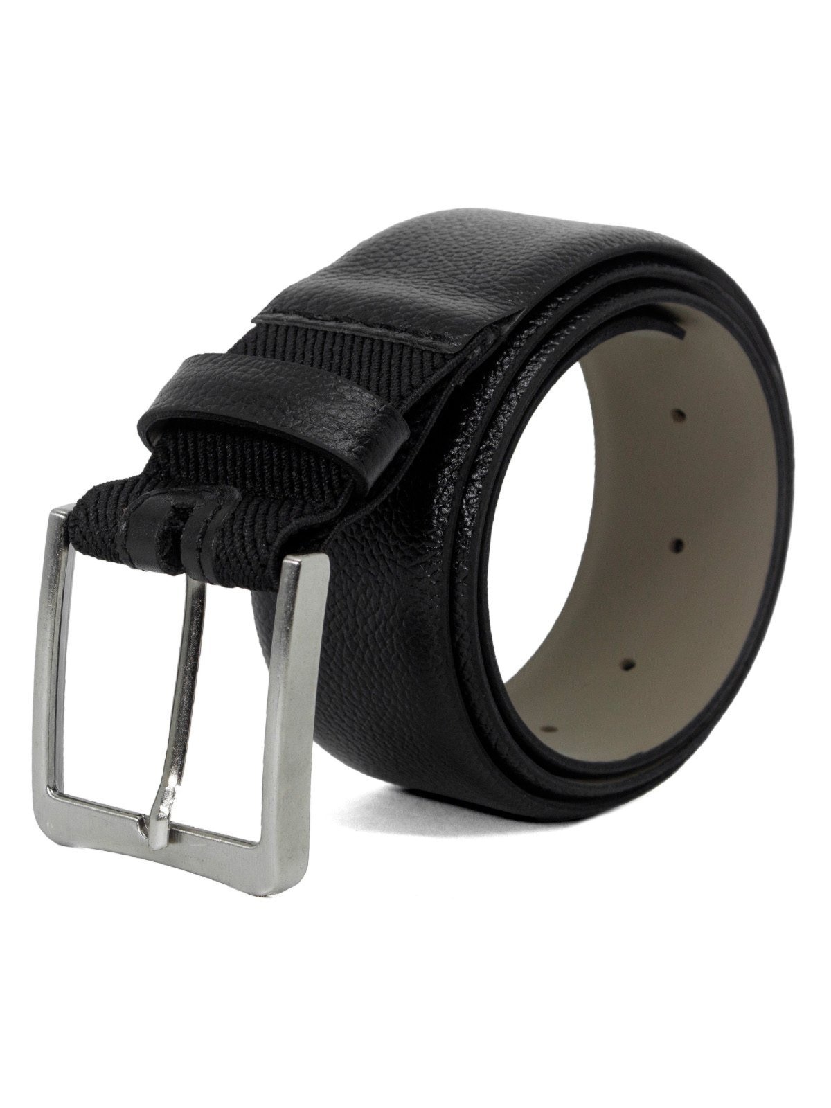 Imagem principal Cinto Masculino Fasolo Couro Legítimo Comfort Social Fivela Largo Expansível Fivela Prata Fasolo preto