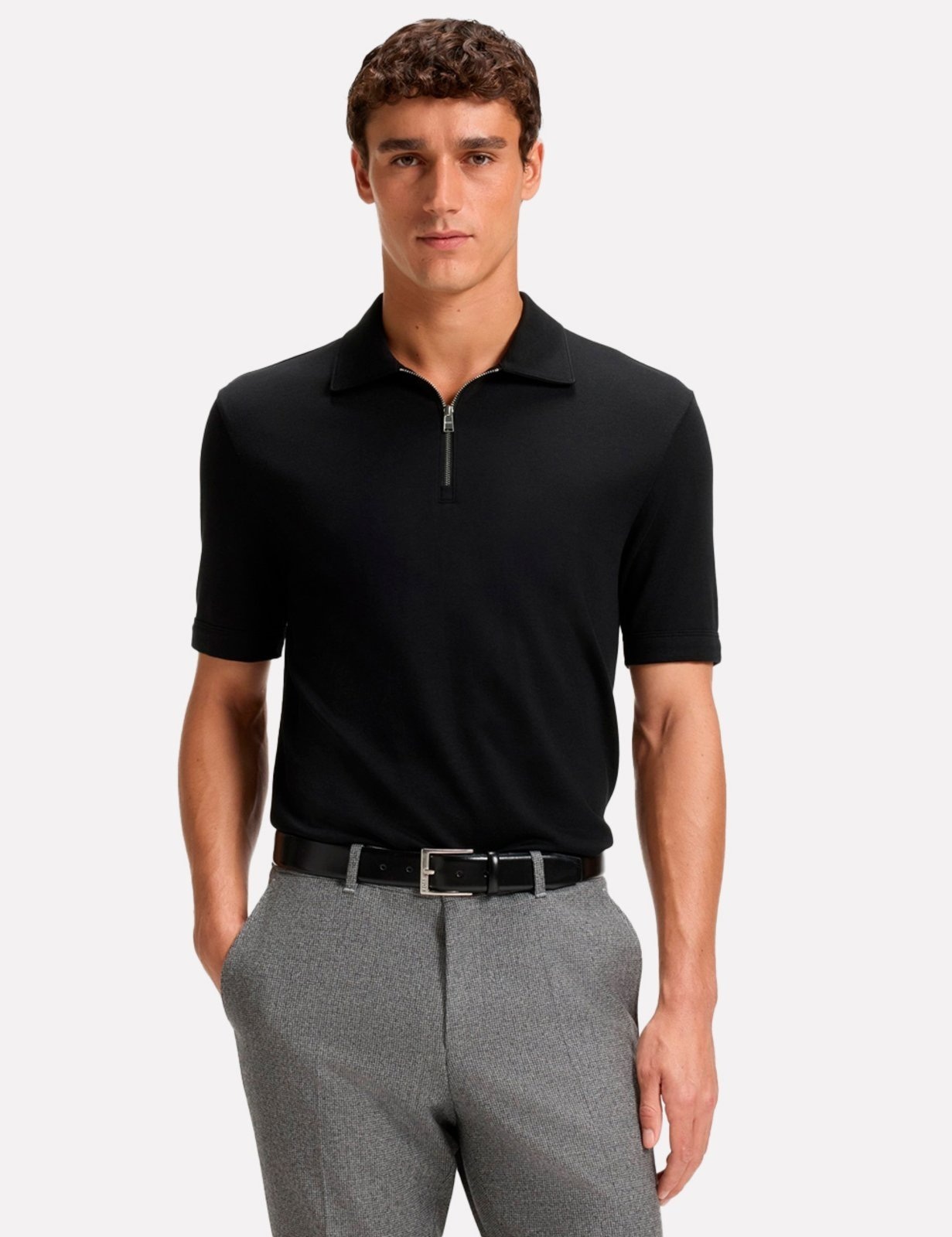 Imagem principal Polo Hugo Boss Masculina Regular H-Paras 57 Preta Hugo Boss preto