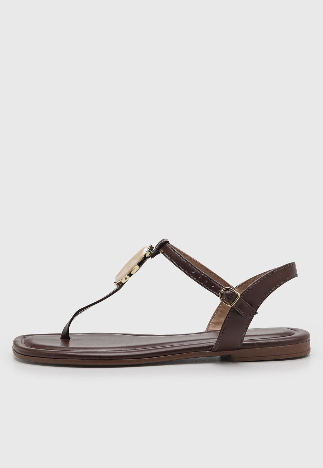 Rasteira Fechada Feminino Beira Rio Aplique Metálico